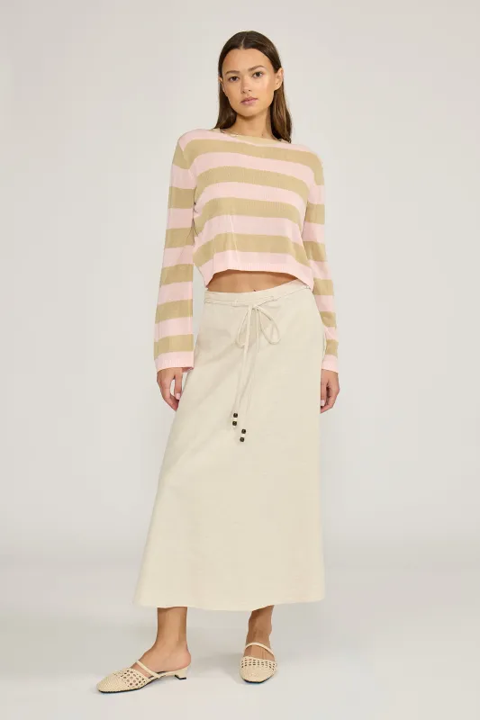 Hayden A-Line Skirt - Beige made by Lucy Paris