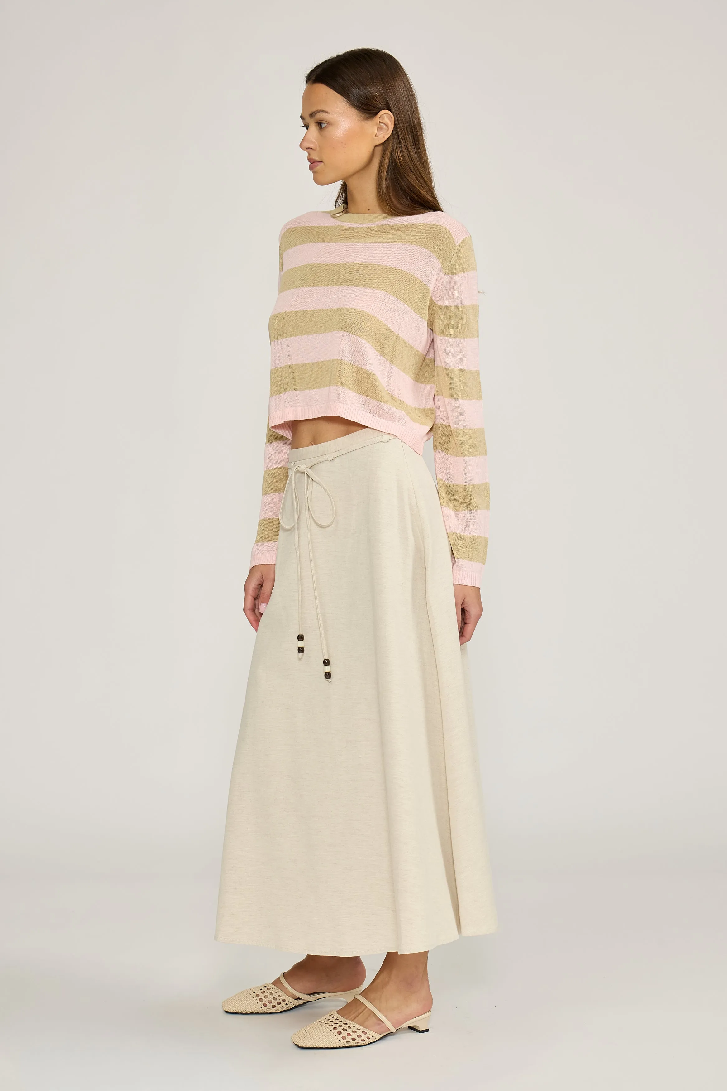 Hayden A-Line Skirt - Beige sold by Lucy Paris product image thumbnail 2