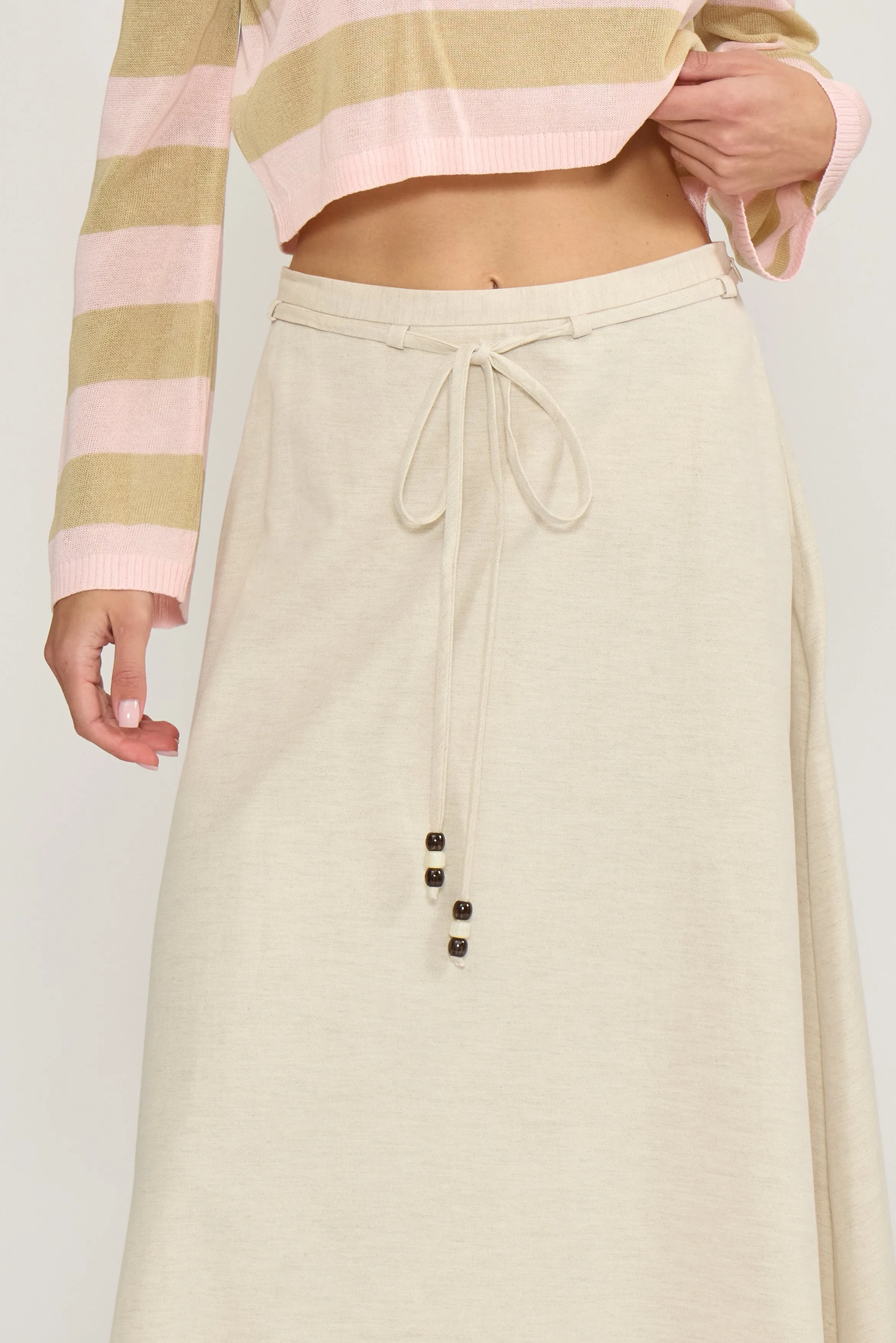 Hayden A-Line Skirt - Beige sold by Lucy Paris product image thumbnail 4