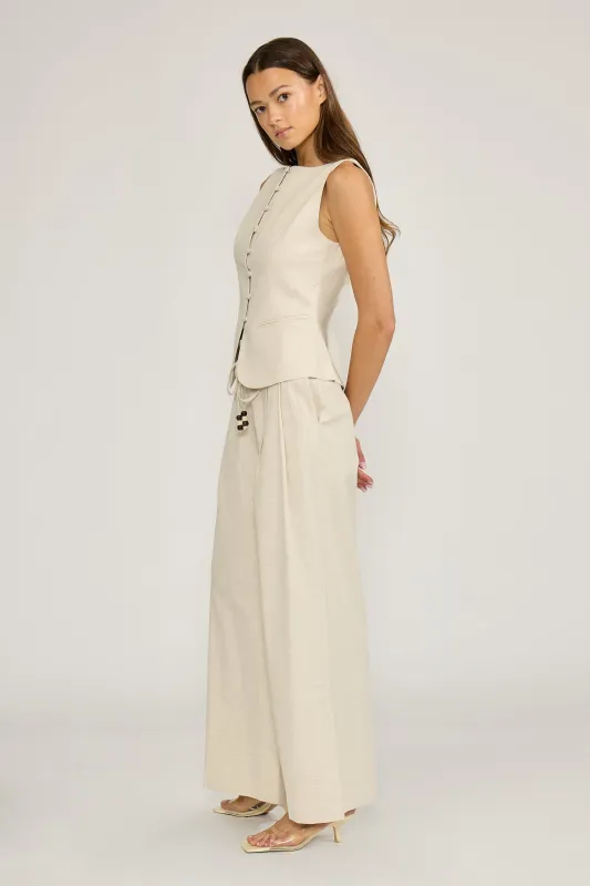 Logan Tie Pants - Beige made by Lucy Paris