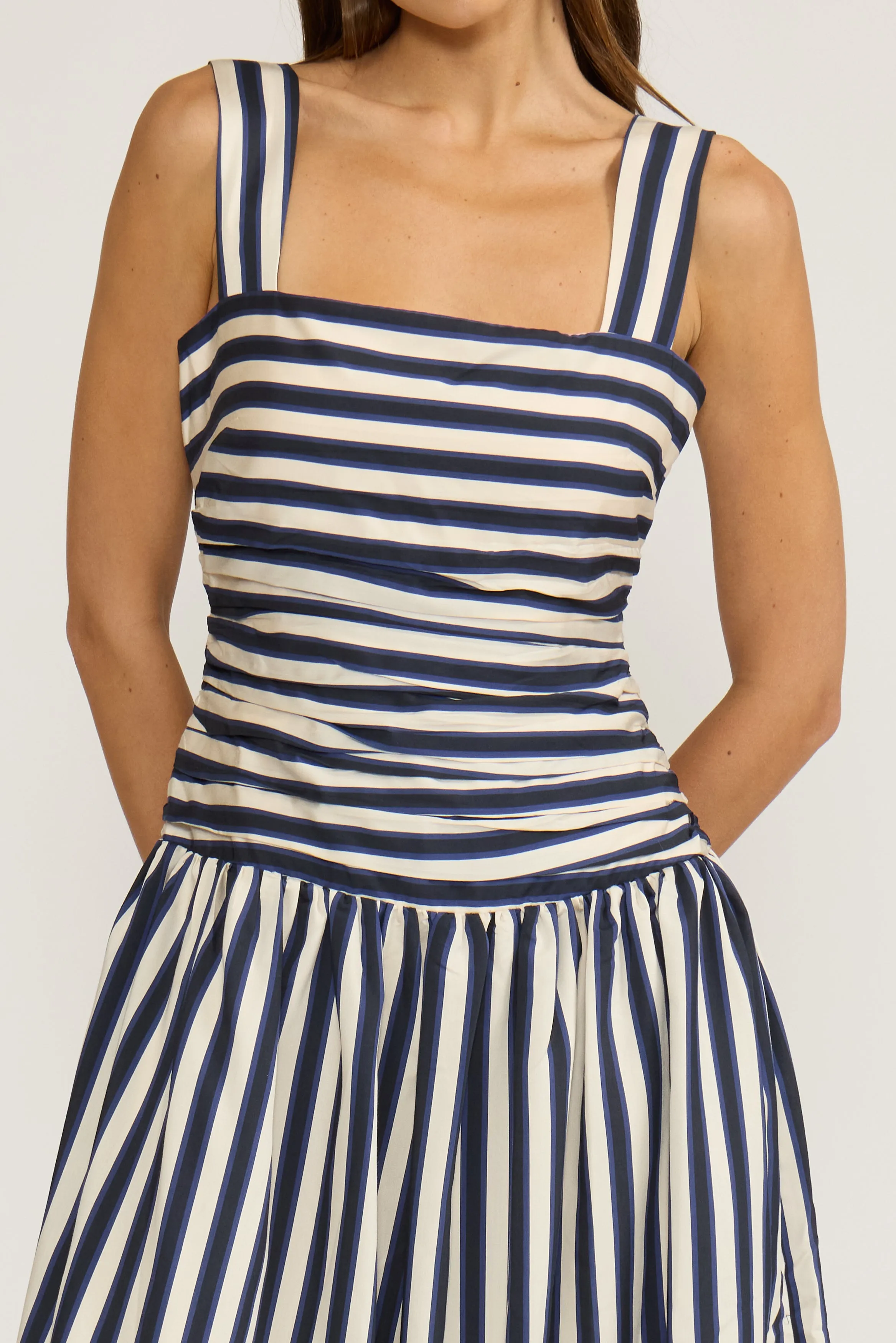 Georgie Gathered Dress - Navy Stripe sold by Lucy Paris product image thumbnail 4
