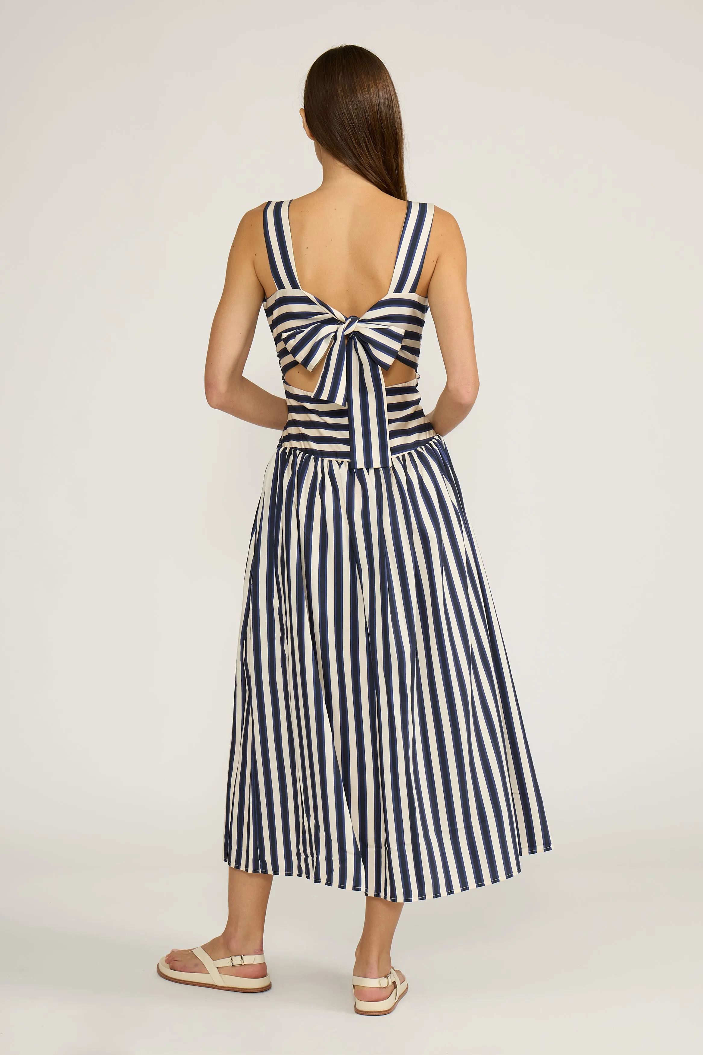 Georgie Gathered Dress - Navy Stripe sold by Lucy Paris product image thumbnail 3