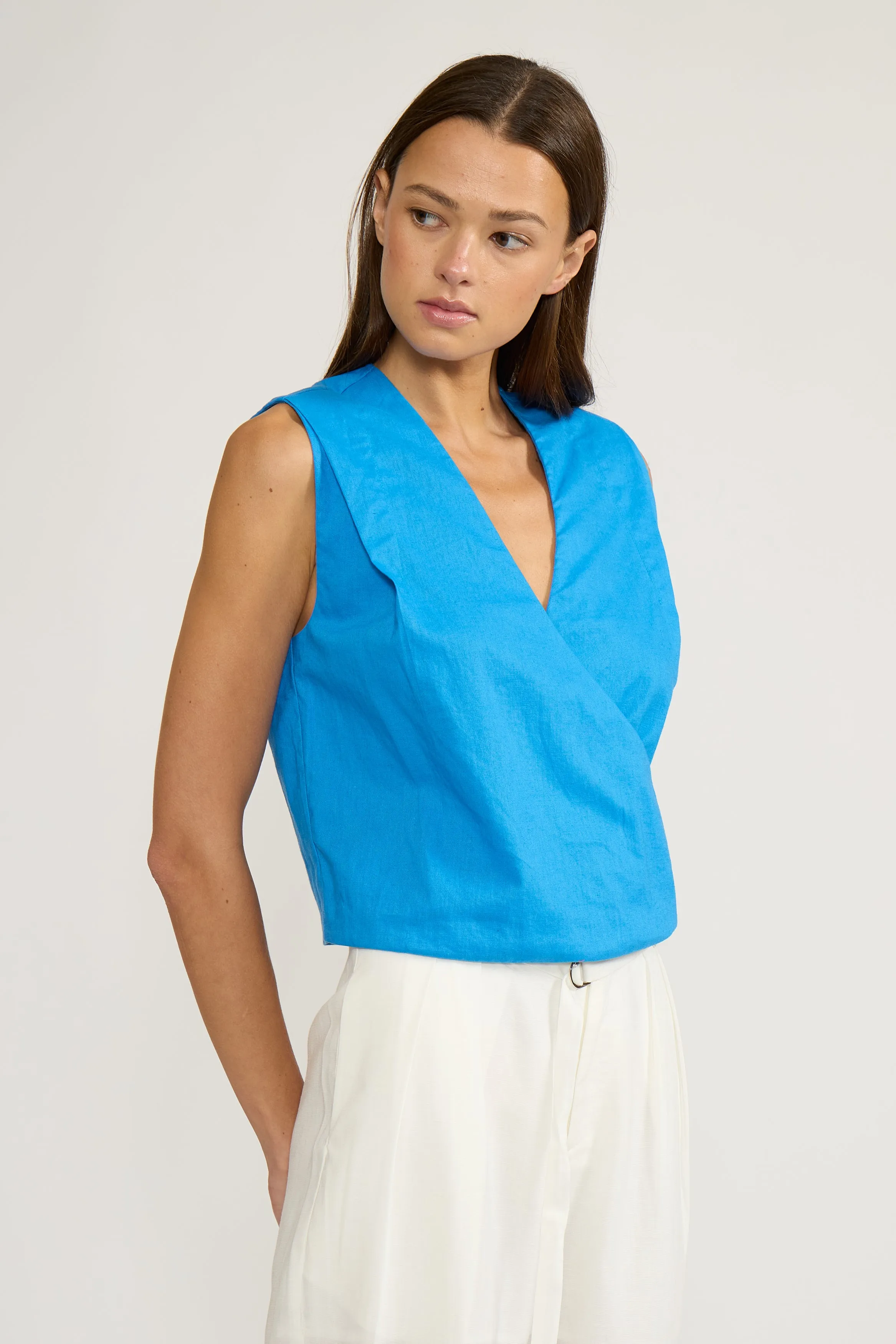 Hayley Wrap Top - Blue sold by Lucy Paris product image thumbnail 2