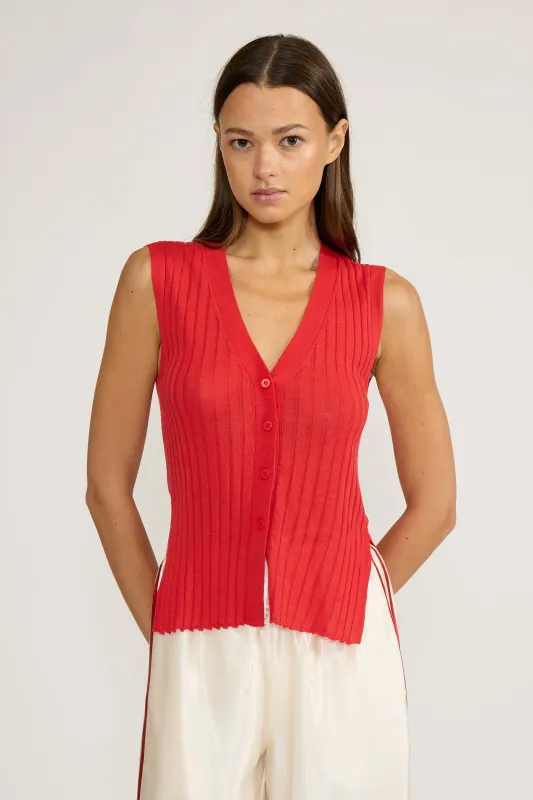 Kelly Knit Top - Red made by Lucy Paris