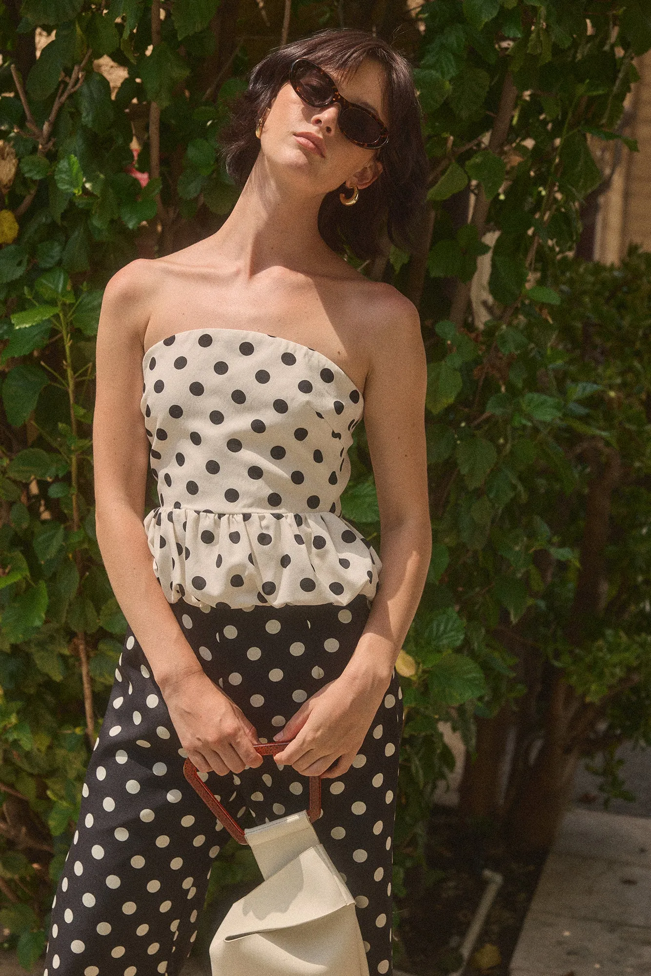 Ariana Strapless Top - White Black sold by Lucy Paris