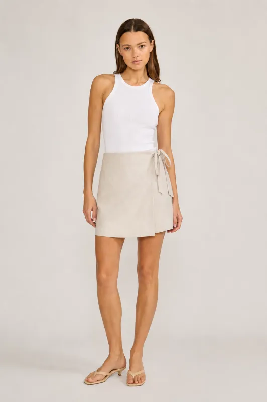 Devyn Mini Tie Skirt - Beige made by Lucy Paris