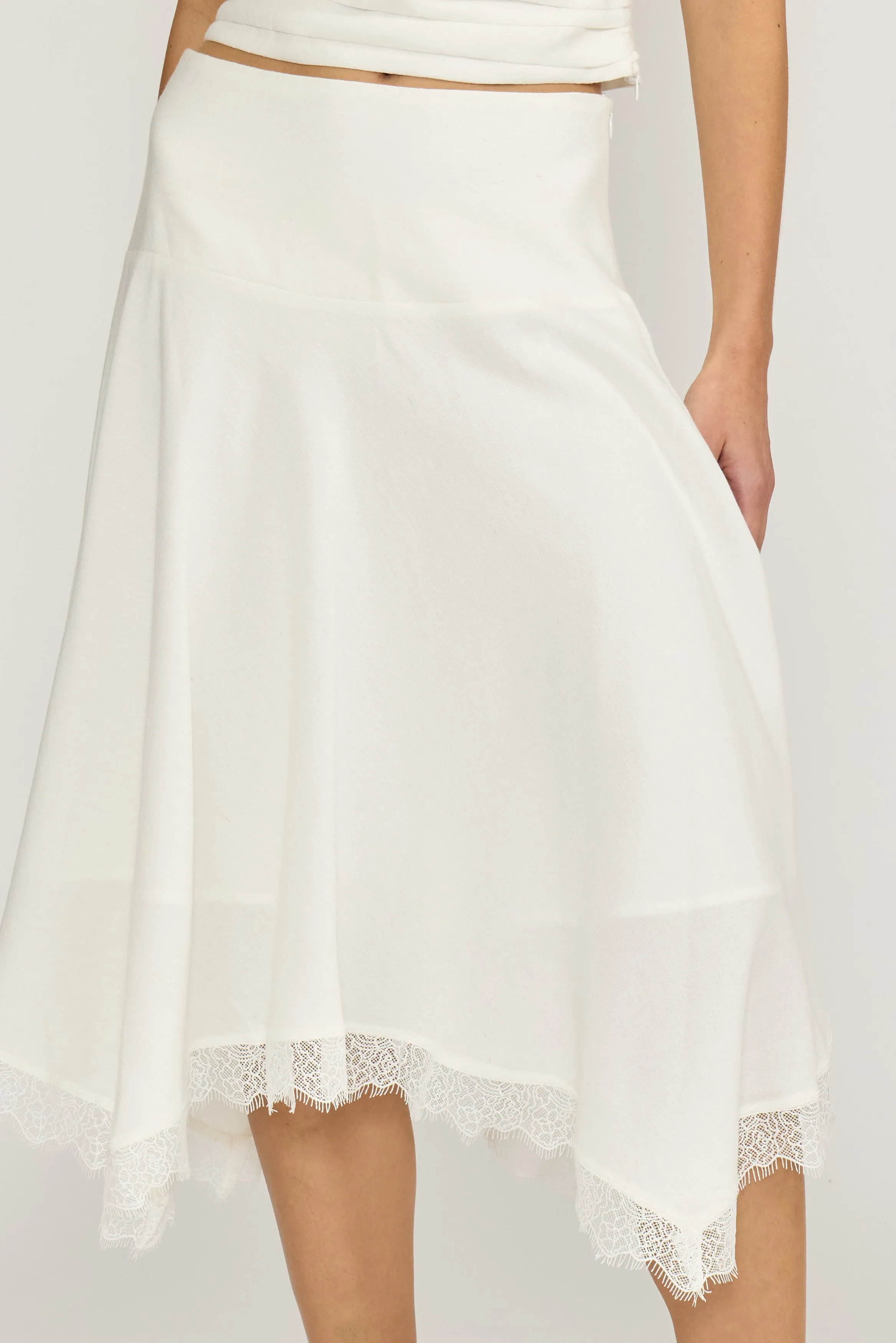 Tilly Asymmetrical Skirt - White sold by Lucy Paris product image thumbnail 3