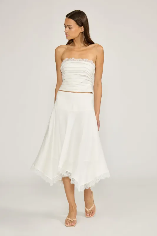 Roxy Ruched Top - White made by Lucy Paris