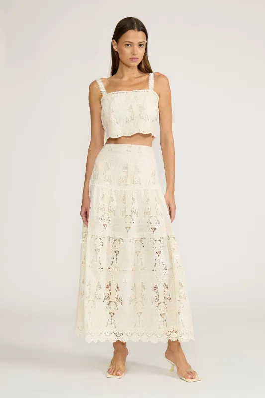 Talita Lace Top - Cream made by Lucy Paris