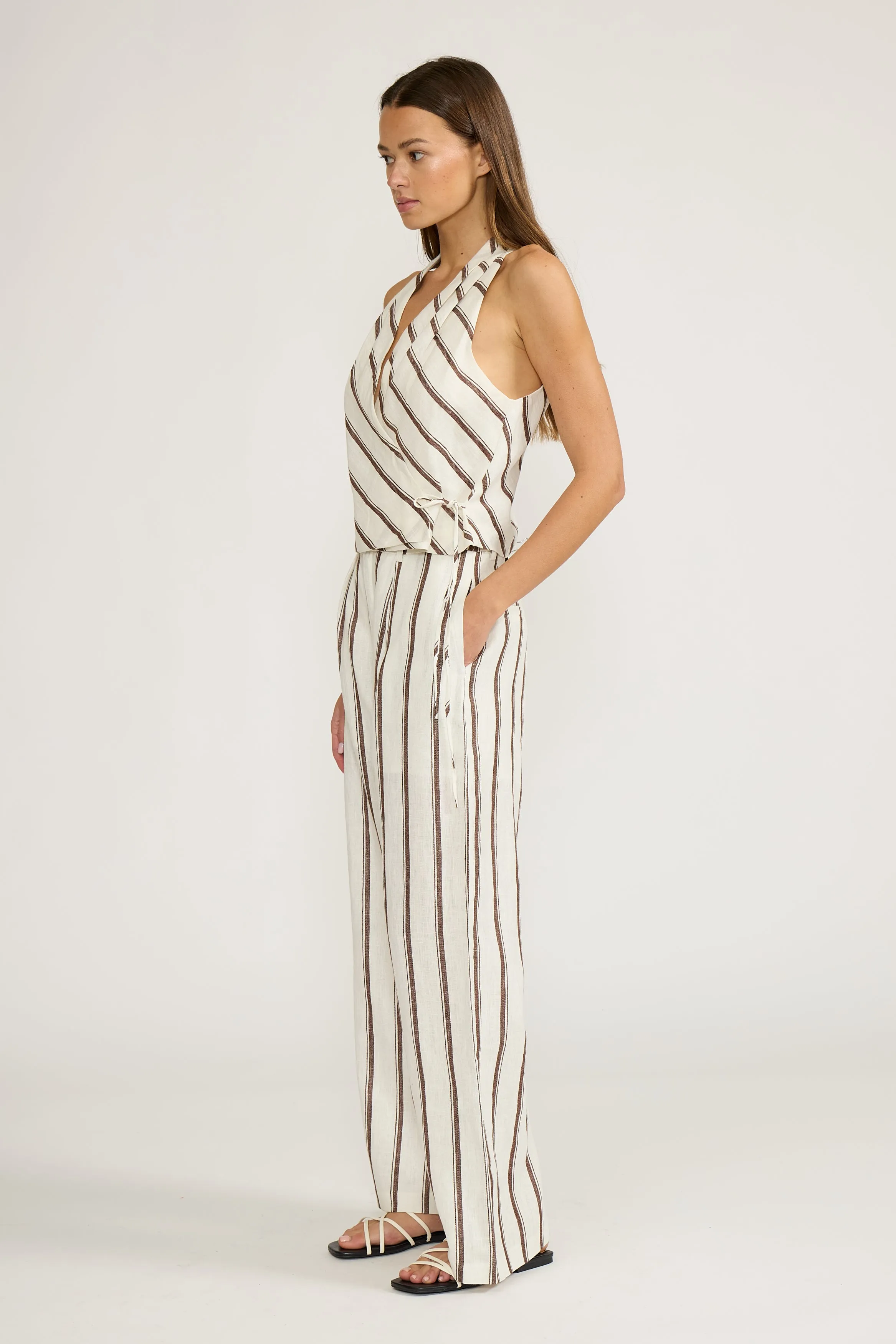 Lola Wrapover Top - White Brown sold by Lucy Paris product image thumbnail 2