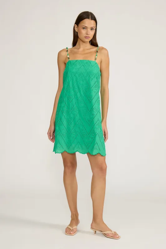 Ynez Mini Dress - Green made by Lucy Paris