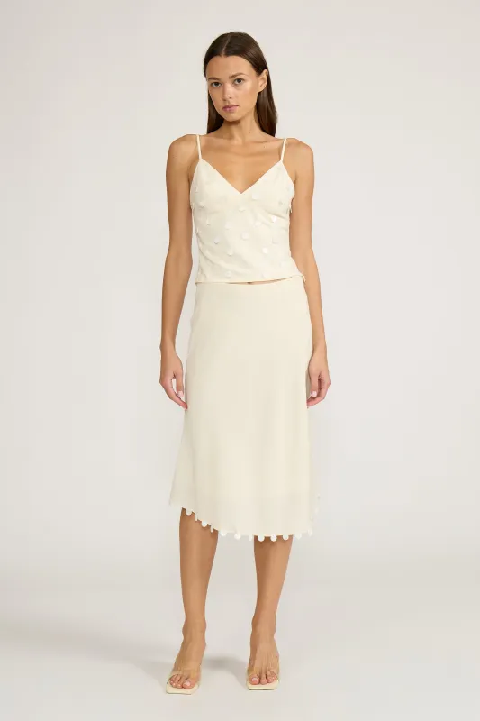 Khai V-Neck Tank Top - Ivory made by Lucy Paris