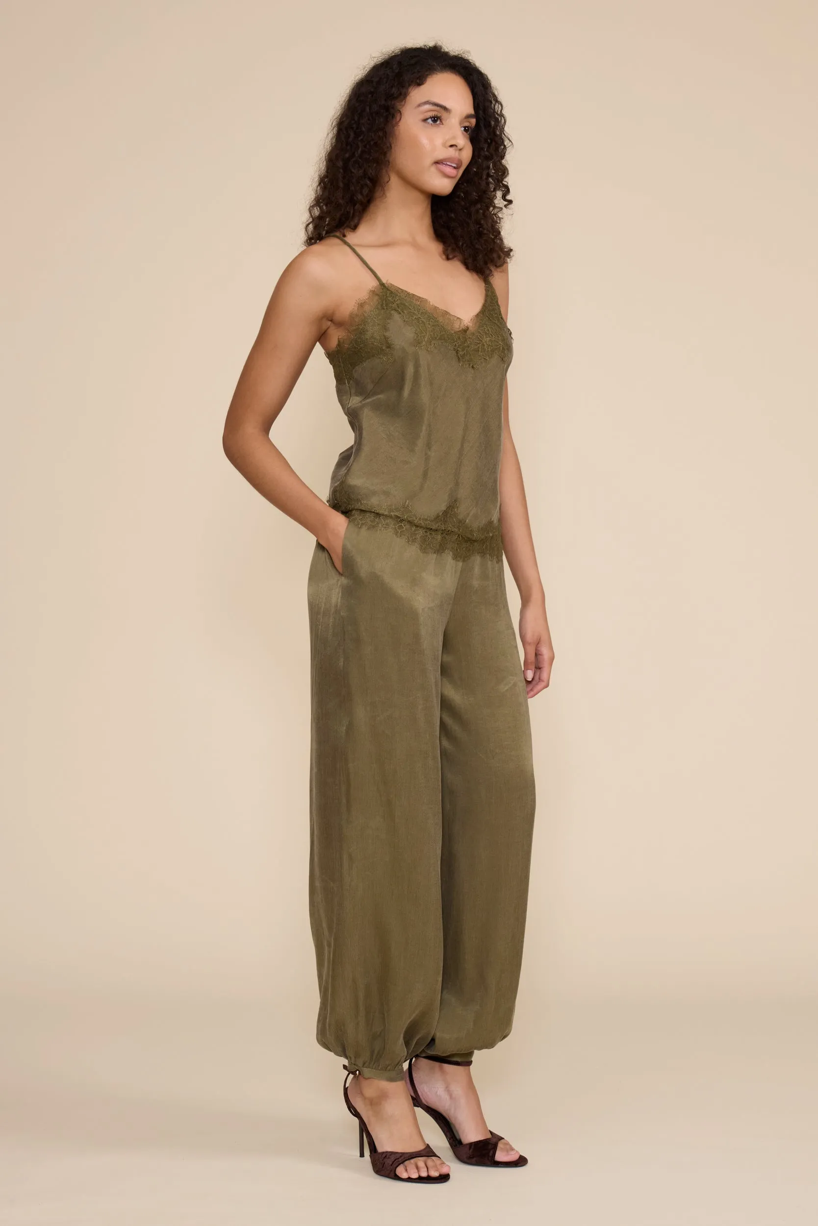 Rio Lace Tank Top - Olive sold by Lucy Paris product image thumbnail 2
