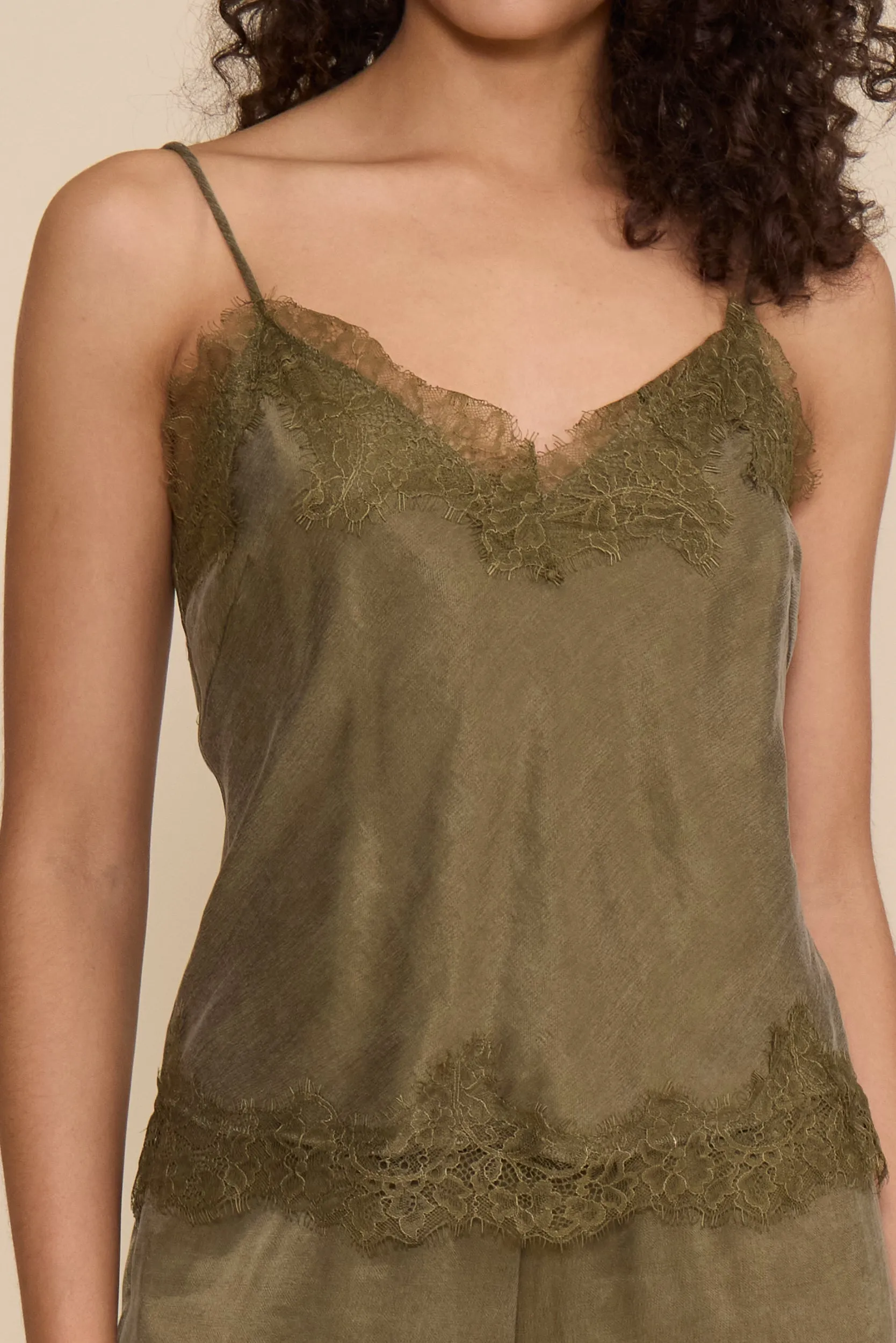 Rio Lace Tank Top - Olive sold by Lucy Paris product image thumbnail 3