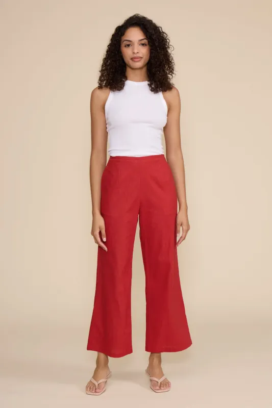 Carson Relaxed Pants - Brick Red made by Lucy Paris