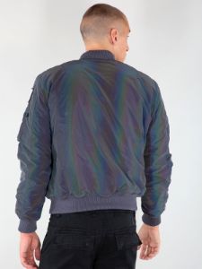 Alpha Industries MA-1 NASA Rainbow Reflective Bomber Jacket sold by Luke 1977