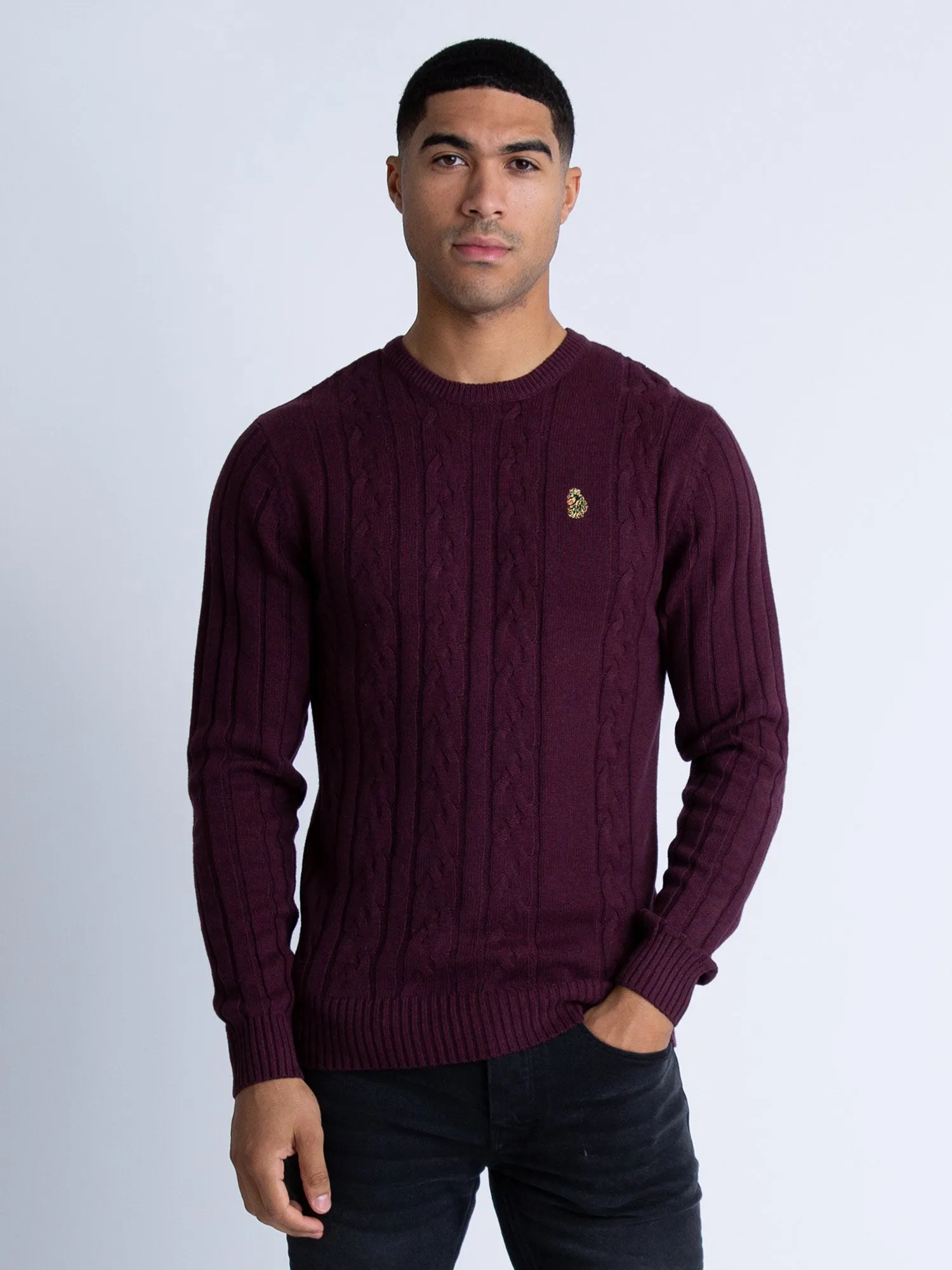 MORDEN TEXTURED CREW NECK KNITTED JUMPER sold by Luke 1977 product image thumbnail 2
