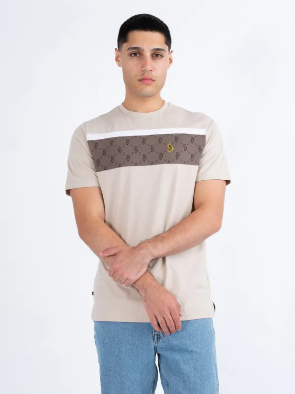 LIONS DEN PANELLED T-SHIRT sold by Luke 1977