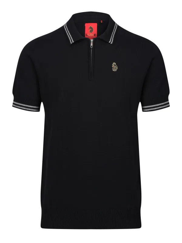 SHORT MILK KNITTED ZIP POLO made by Luke 1977