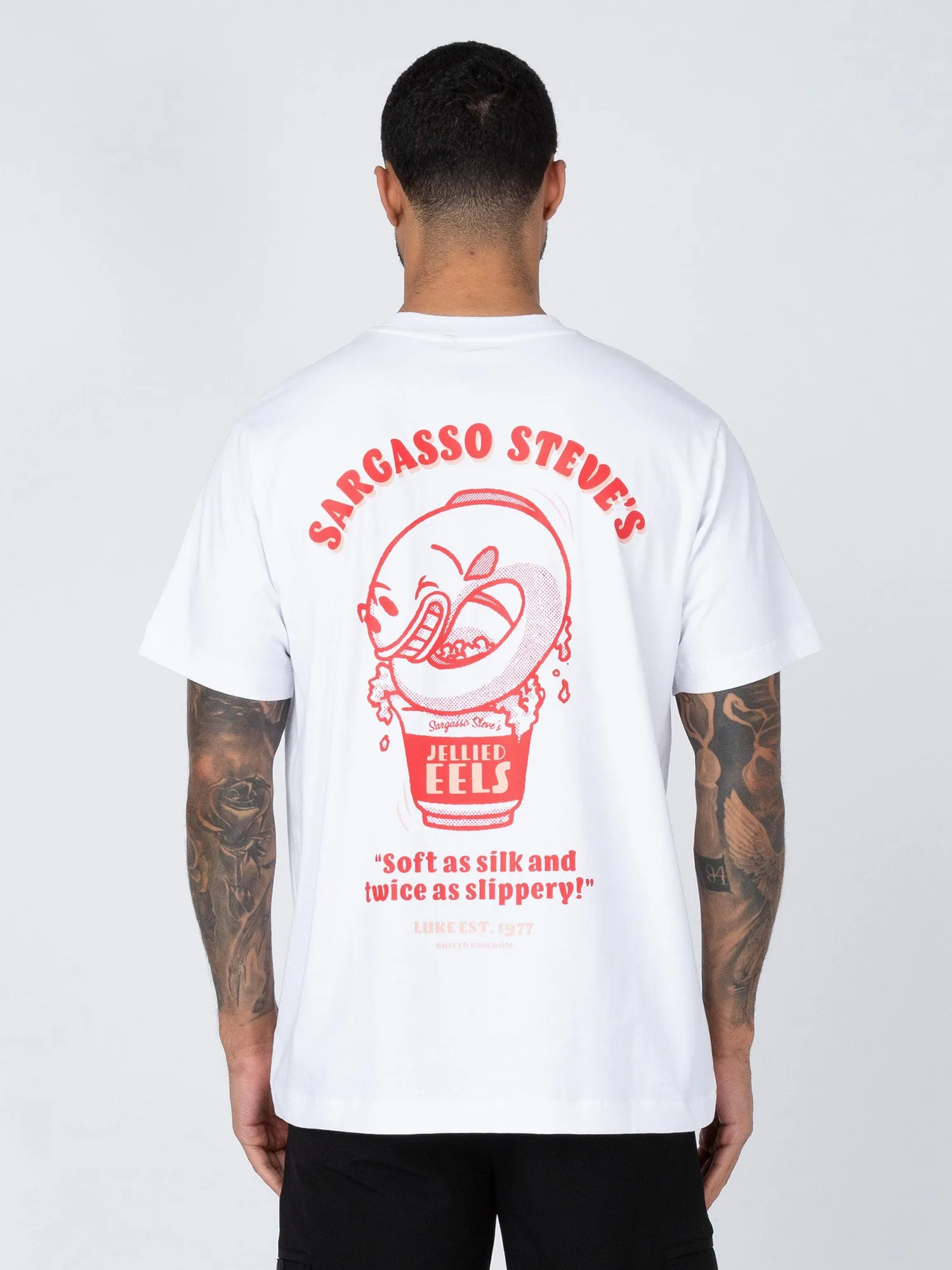 DODGY DINERS JELLIED EELS PRINTED T-SHIRT sold by Luke 1977 product image thumbnail 2
