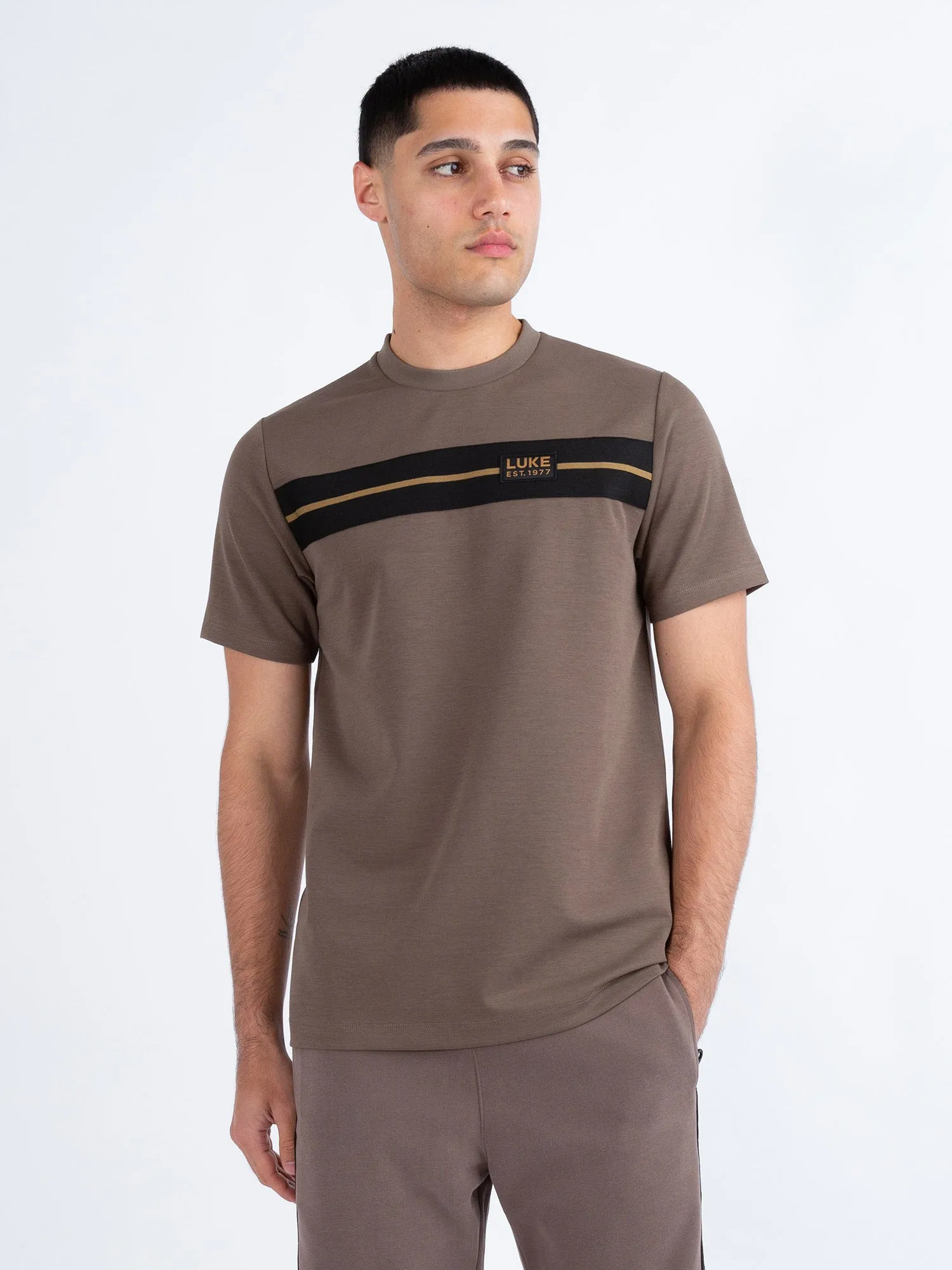 HOPKINS CHEST TAPE PIQUE T-SHIRT sold by Luke 1977