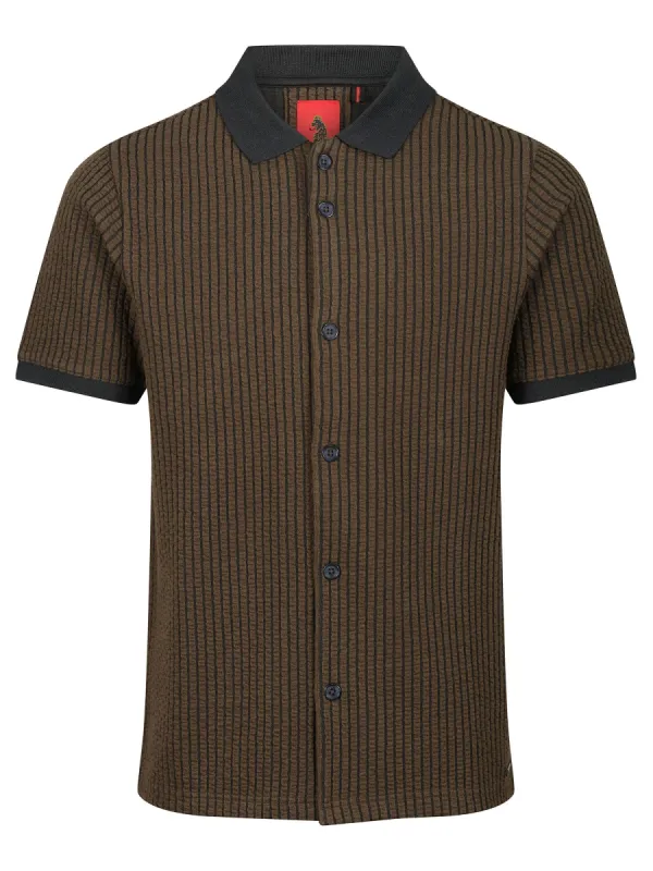 MATAGALPA BUTTON UP TEXTURED JACQUARD POLO sold by Luke 1977