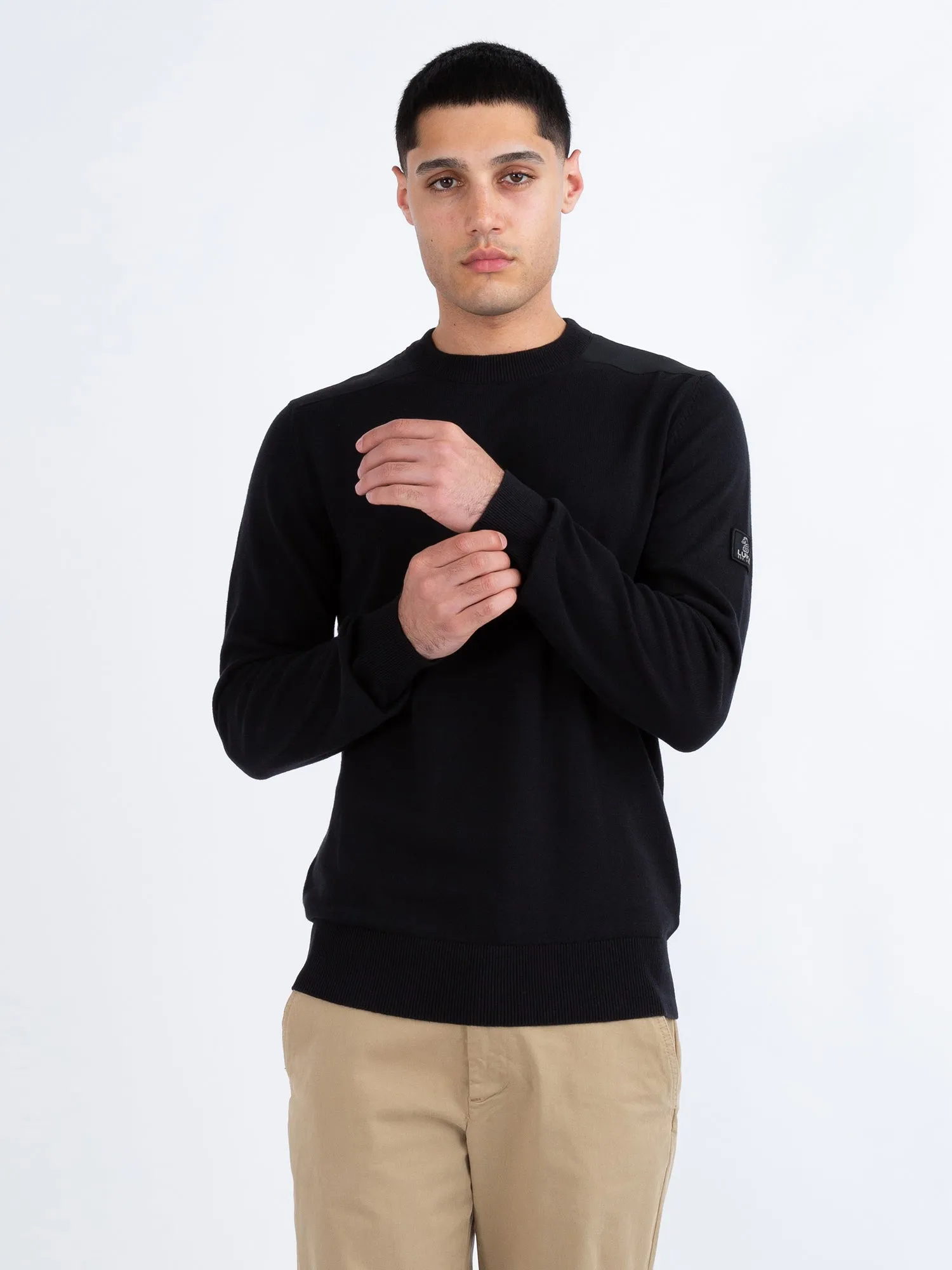 BERWICK PURE COTTON CREW NECK KNITTED JUMPER sold by Luke 1977