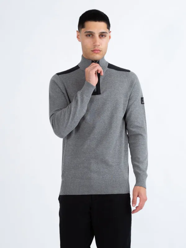 HEDDON FUNNEL NECK HALF ZIP KNITTED JUMPER sold by Luke 1977