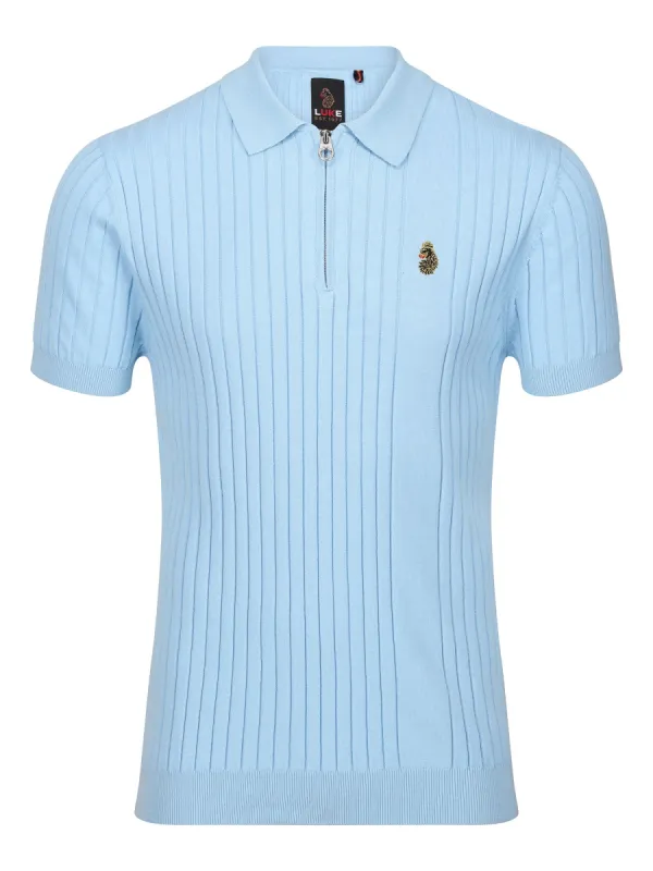 RIB EYE KNITTED ZIP POLO sold by Luke 1977