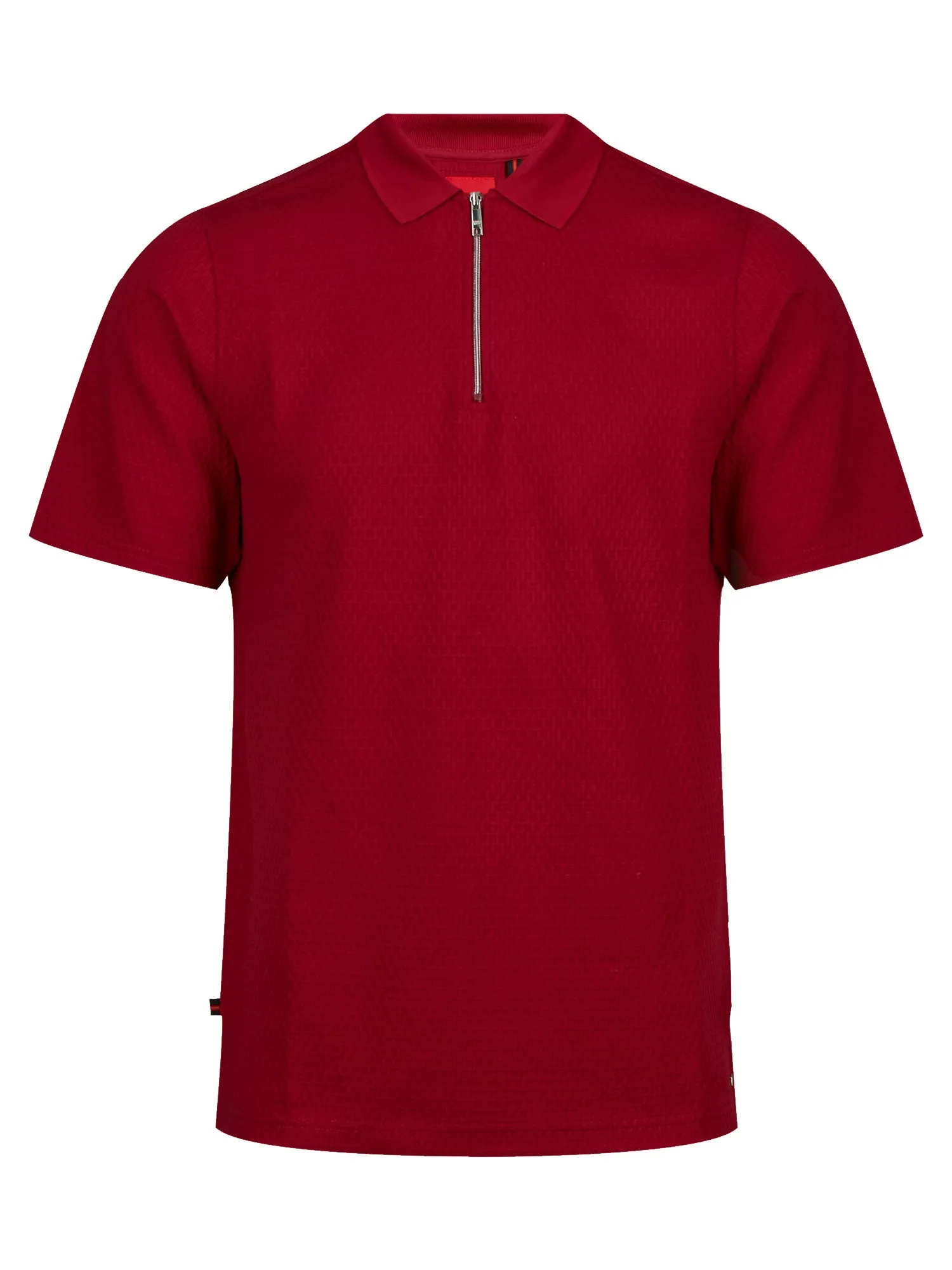 GILBRALTAR WAFFLE JACQUARD TEXTURED ZIP POLO sold by Luke 1977