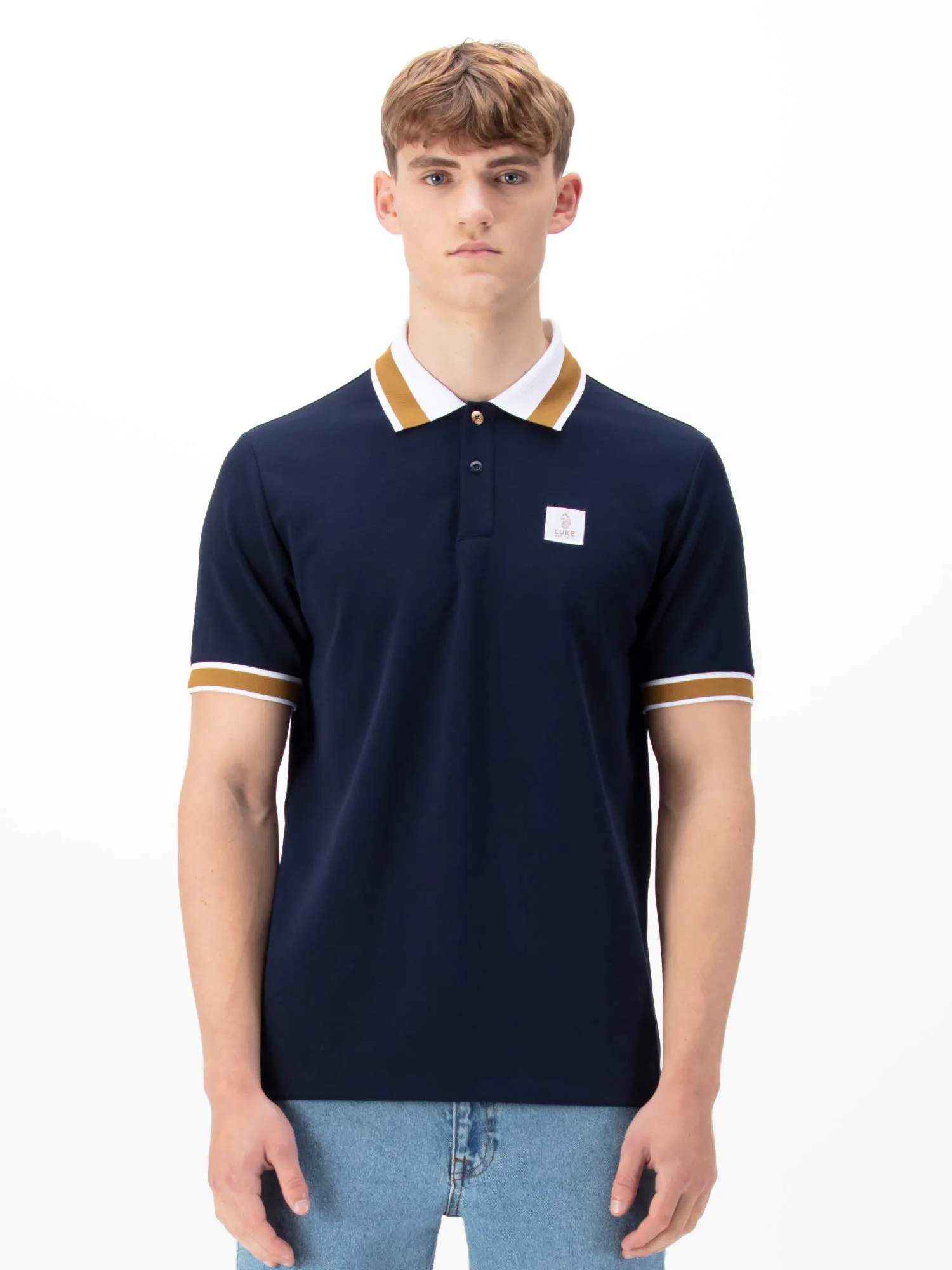 Makati Cotton Pique Polo Shirt - Navy sold by Luke 1977
