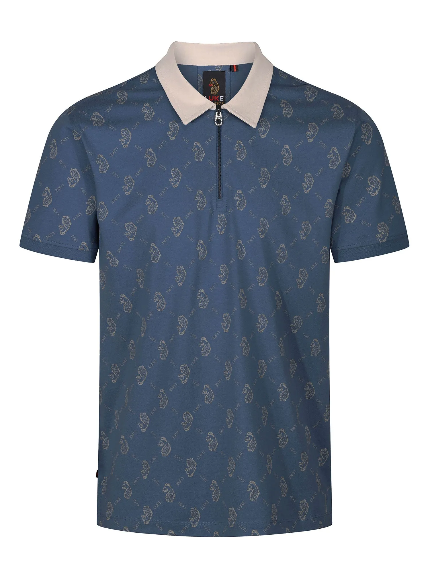 HENDERSON OVERPRINT ZIP NECK POLO sold by Luke 1977 product image thumbnail 2