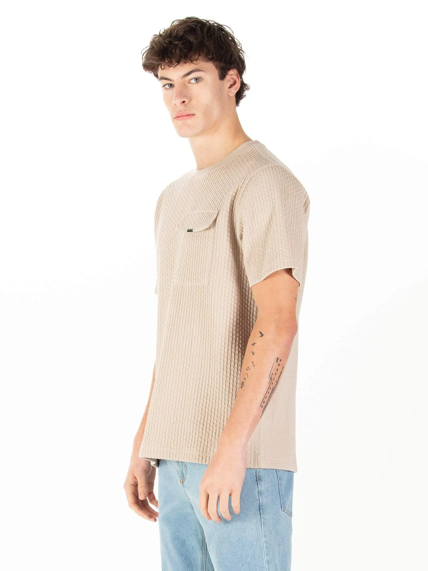 WAFFLE DOWN REGULAR FIT T-SHIRT sold by Luke 1977 product image thumbnail 3