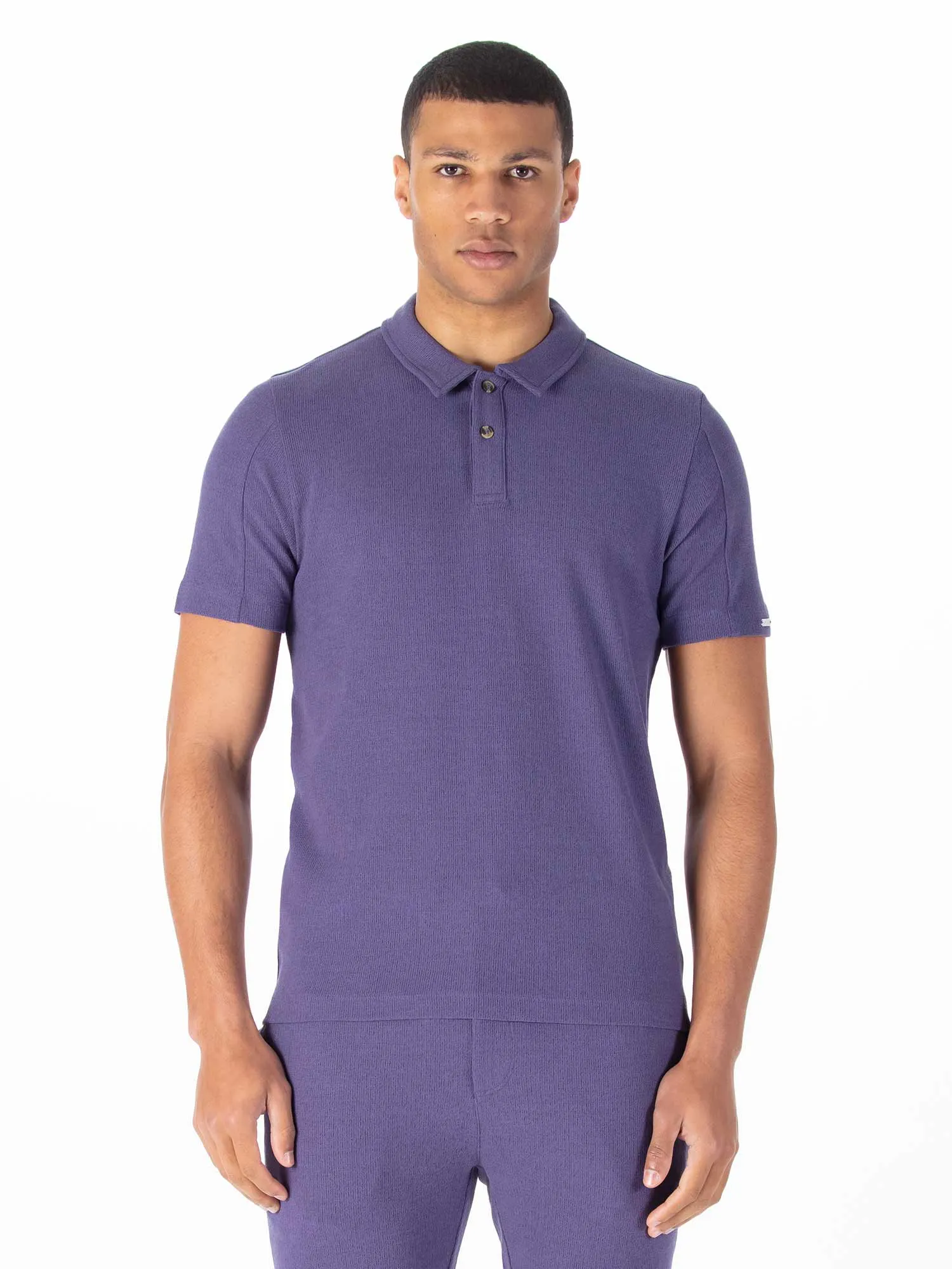 FUEGO TEXTURED WAFFLE POLO sold by Luke 1977