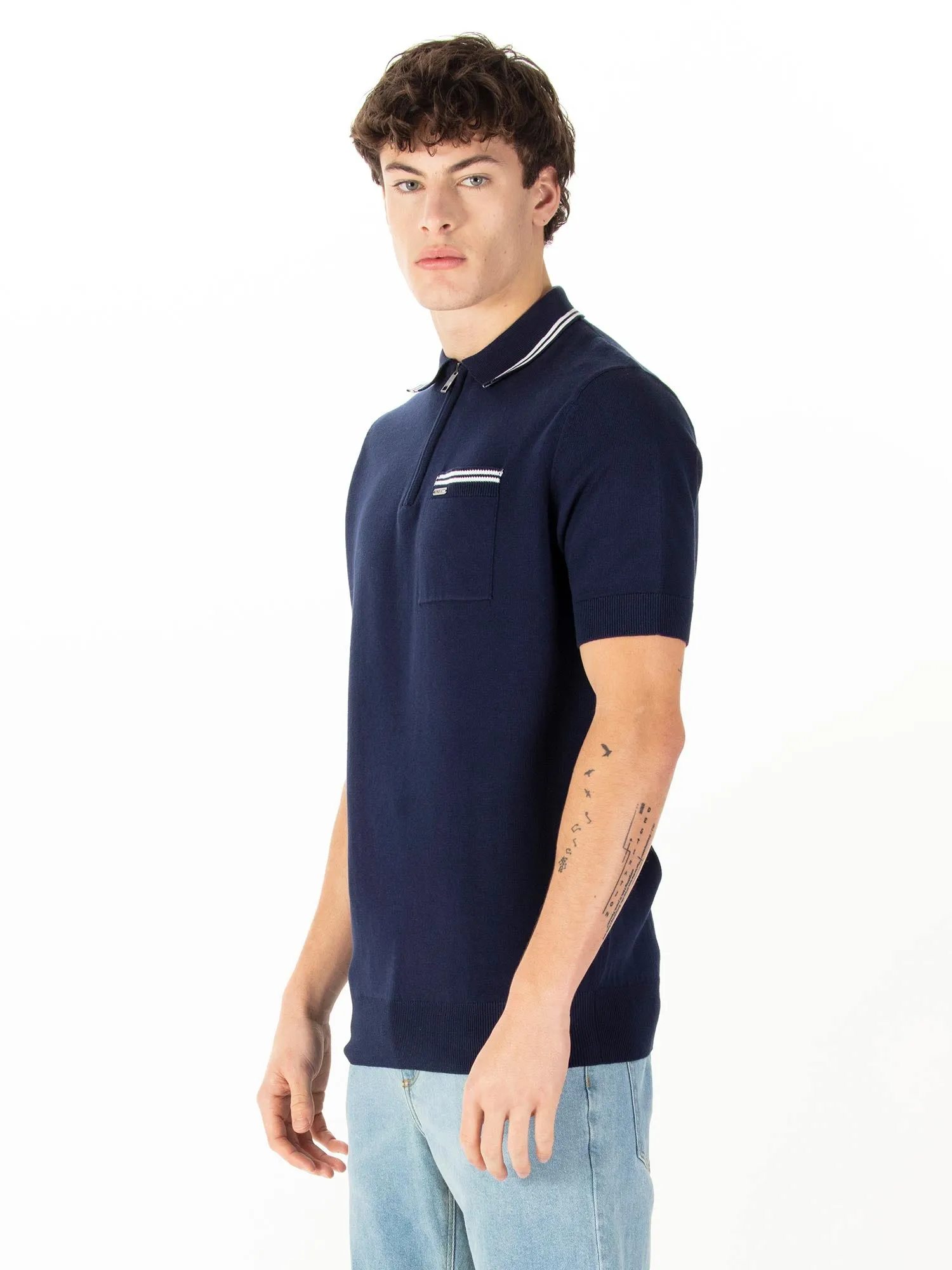 SEBACO KNITTED ZIP POLO sold by Luke 1977 product image thumbnail 3