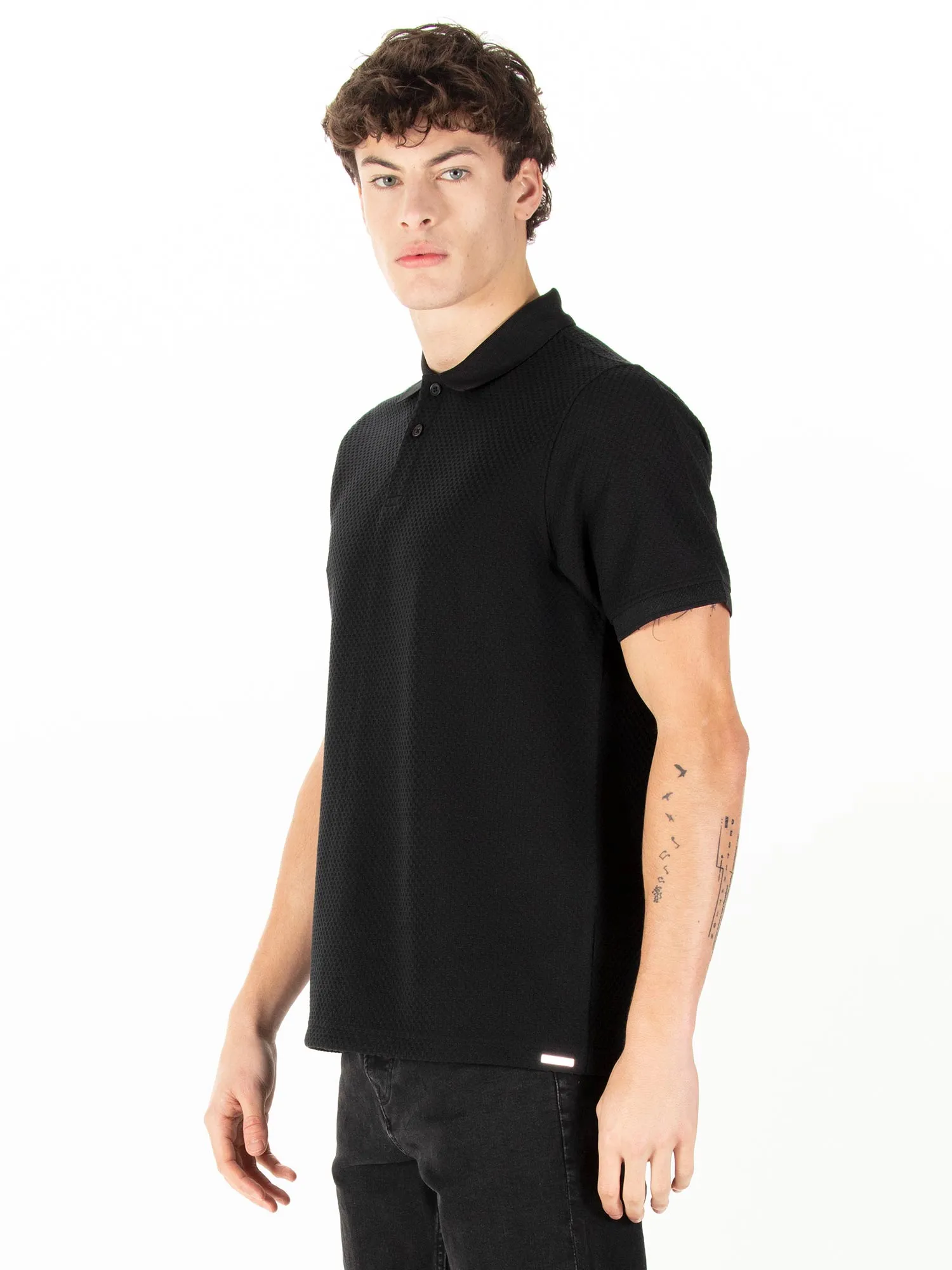 IZALCO WAFFLE JACQUARD TEXTURED POLO sold by Luke 1977 product image thumbnail 3