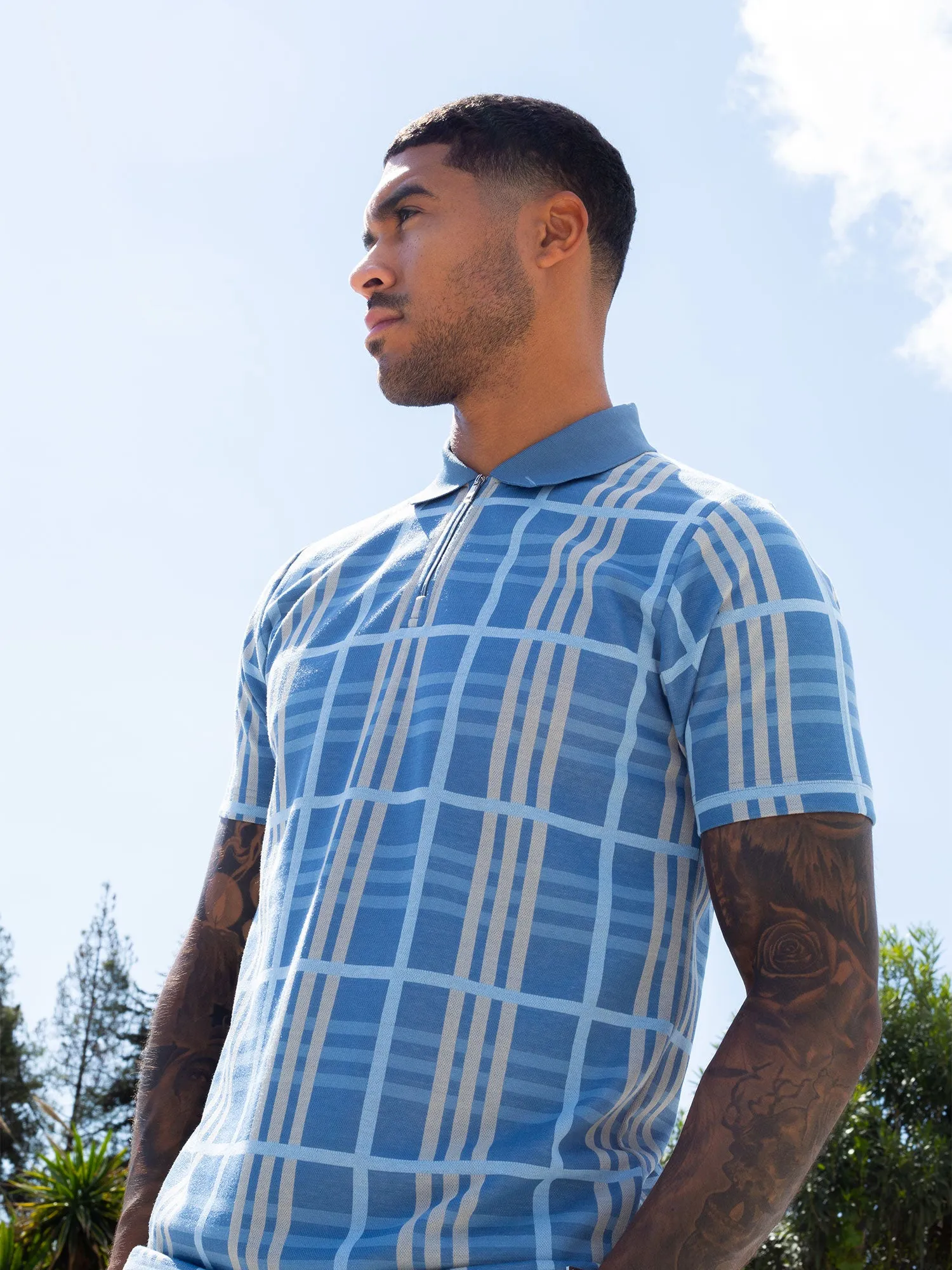 FORT CHECK ZIP POLO sold by Luke 1977