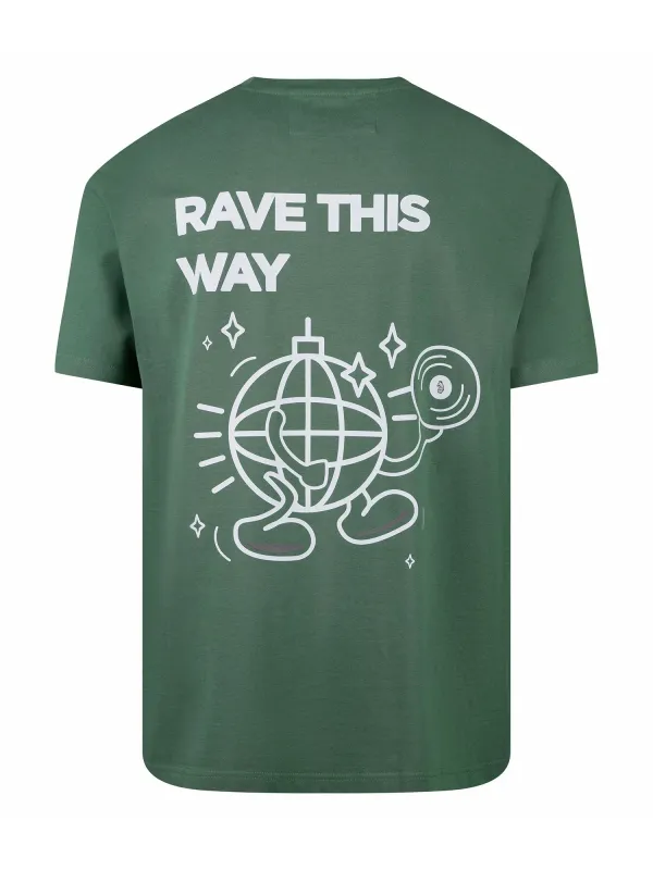 RAVE ON PRINTED T-SHIRT sold by Luke 1977