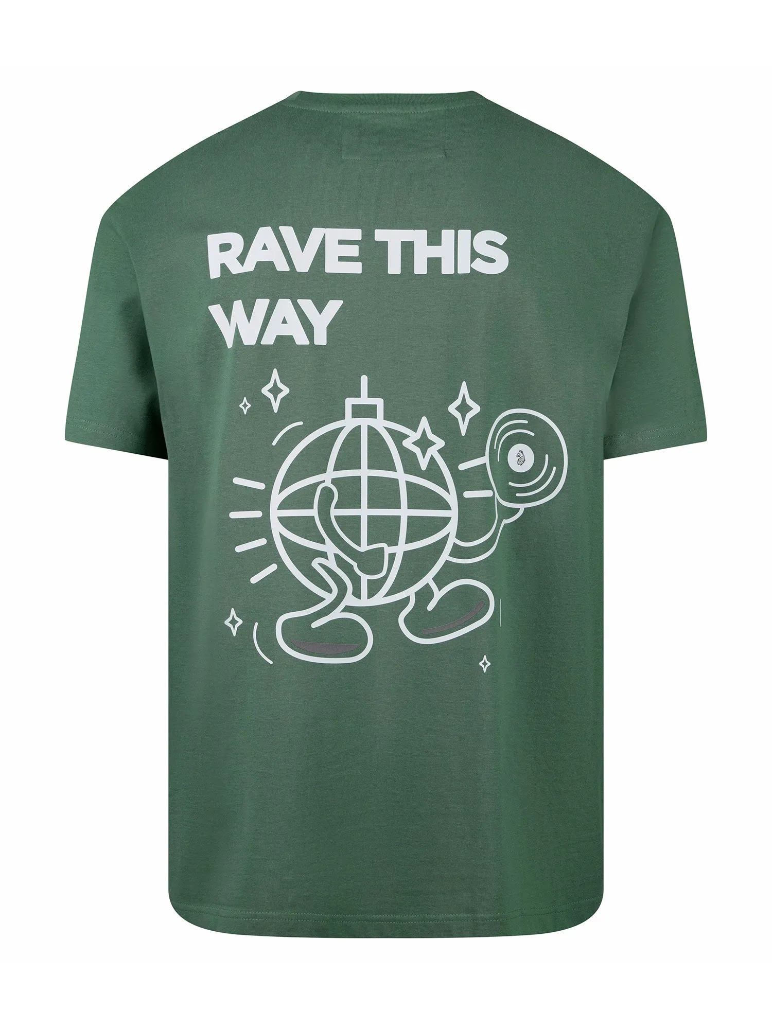 RAVE ON PRINTED T-SHIRT sold by Luke 1977