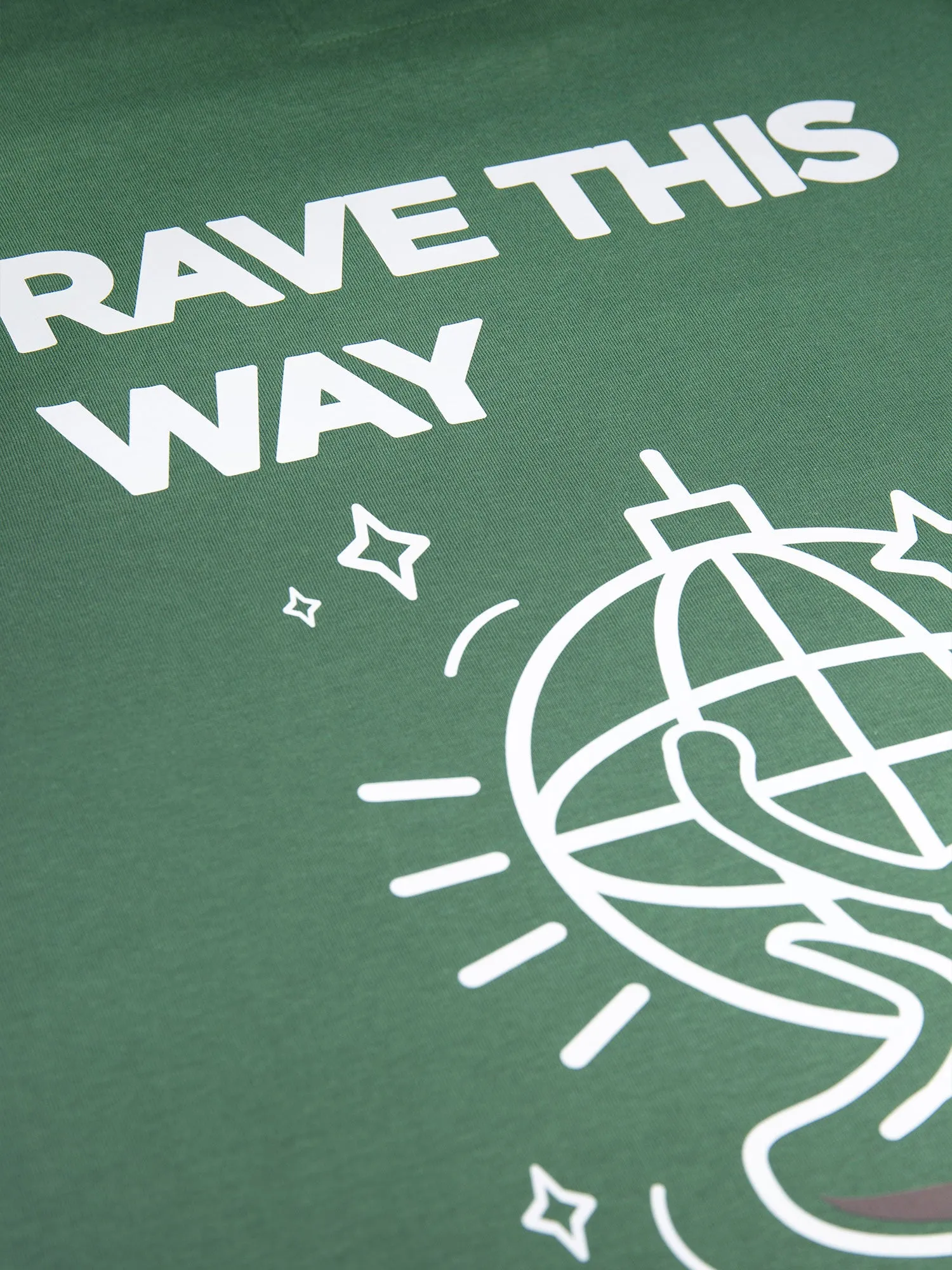 RAVE ON PRINTED T-SHIRT sold by Luke 1977 product image thumbnail 4
