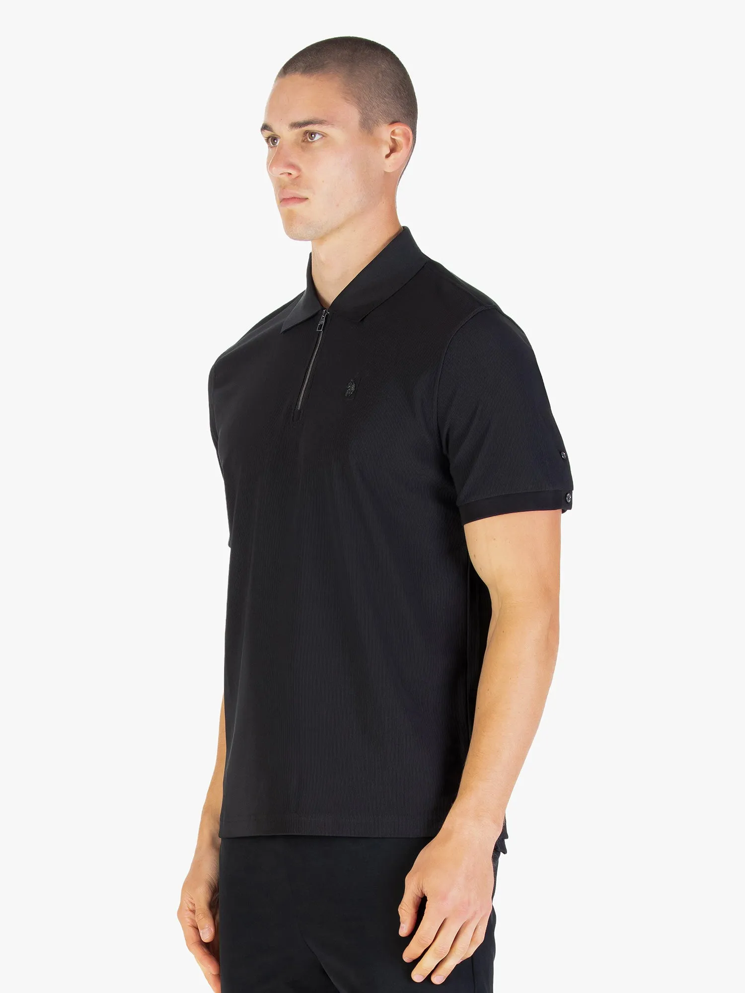 PENRITH ZIP NECK SHORT SLEEVE POLO sold by Luke 1977 product image thumbnail 3
