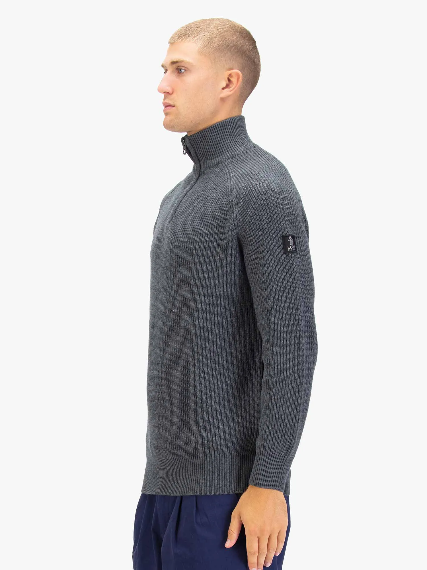 WATTON PLATED 1/4 ZIP KNITTED JUMPER sold by Luke 1977 product image thumbnail 3