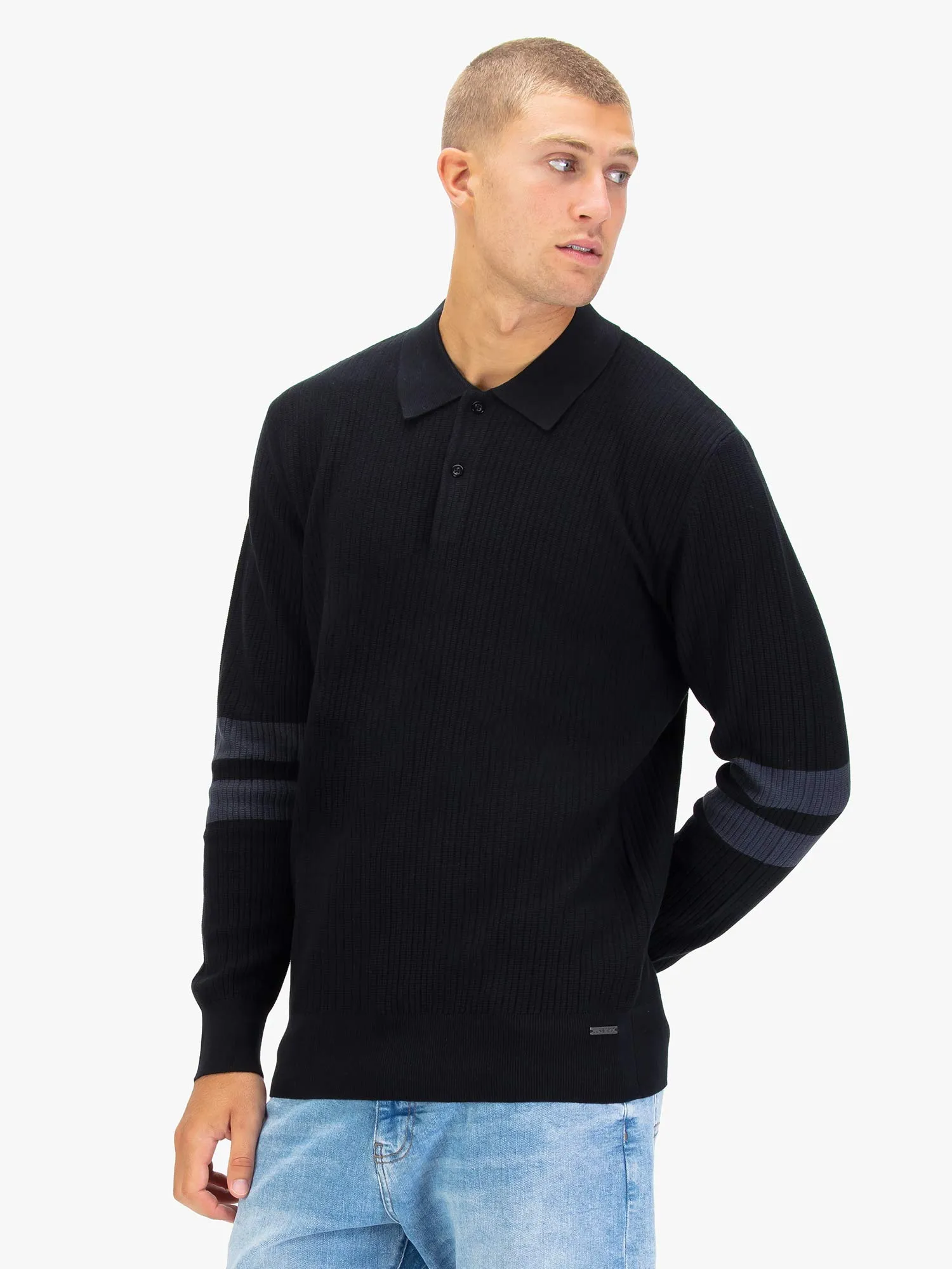 DAWLISH LONG SLEEVE KNITTED POLO sold by Luke 1977 product image thumbnail 2