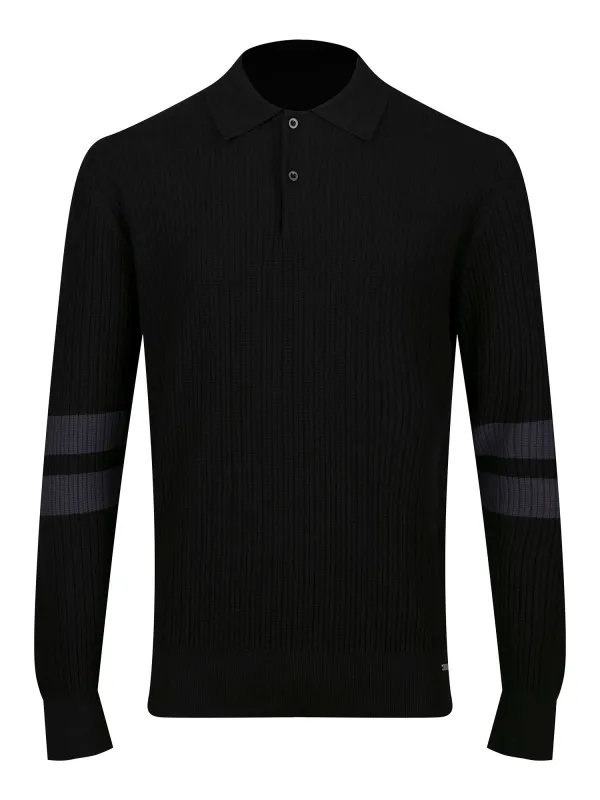 DAWLISH LONG SLEEVE KNITTED POLO sold by Luke 1977
