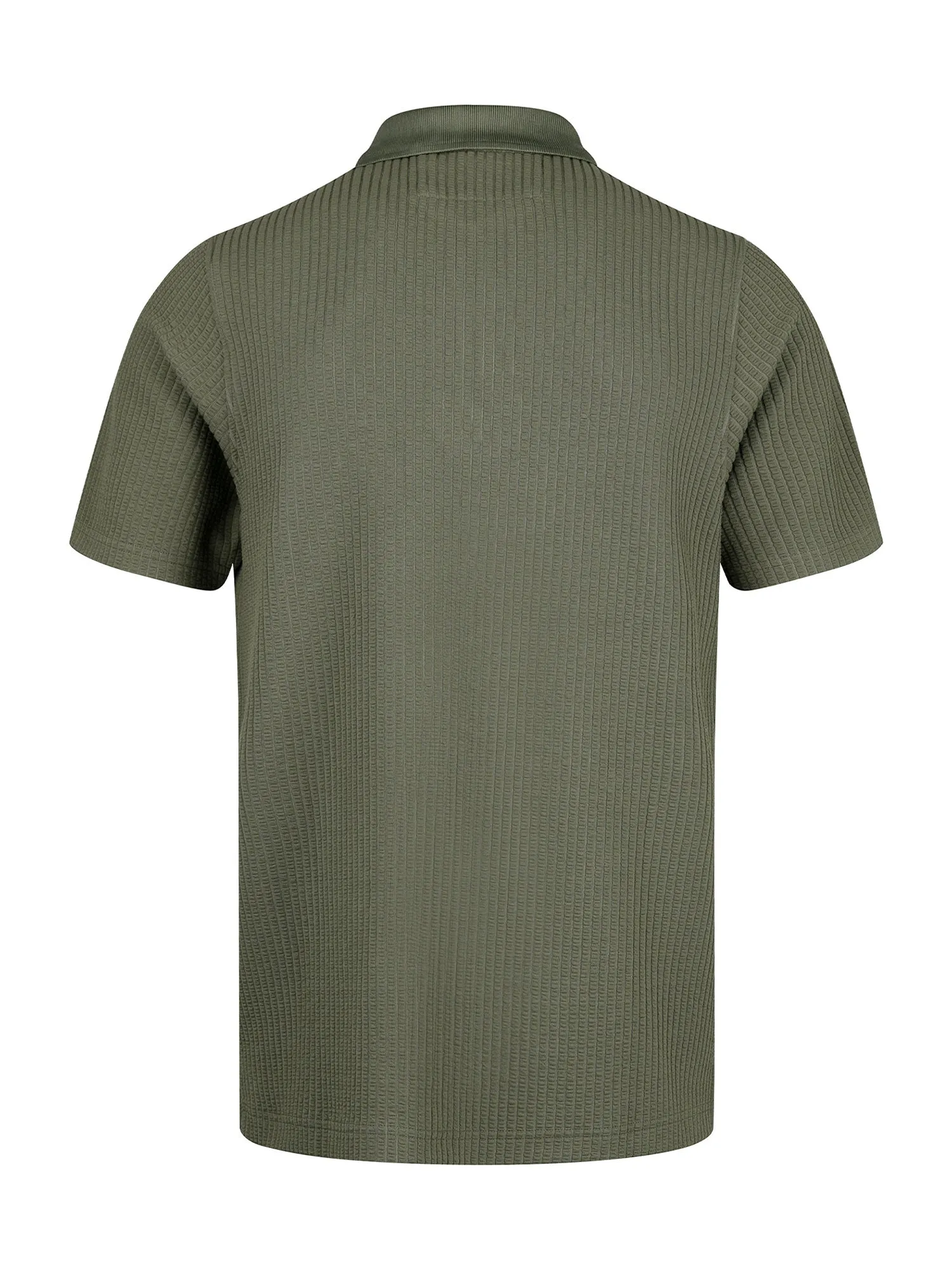 WAFFLE ON JACQUARD TEXTURED ZIP POLO sold by Luke 1977 product image thumbnail 5