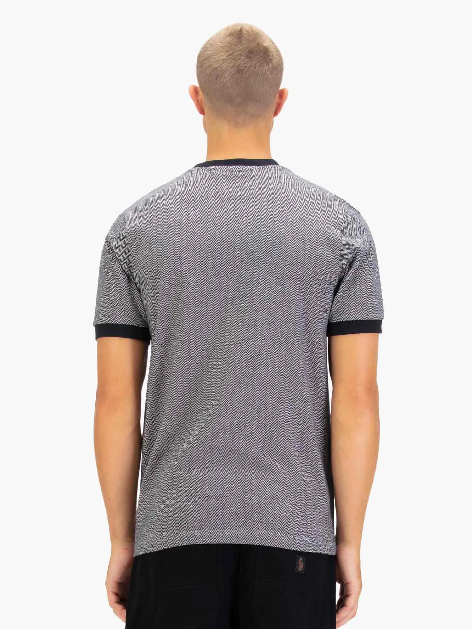 Albaicin Cotton Herringbone T-Shirt - Black/Cement sold by Luke 1977 product image thumbnail 4