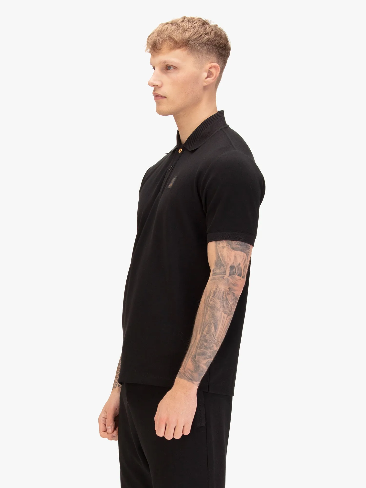 Makati Cotton Piqué Polo Shirt - Black sold by Luke 1977 product image thumbnail 3