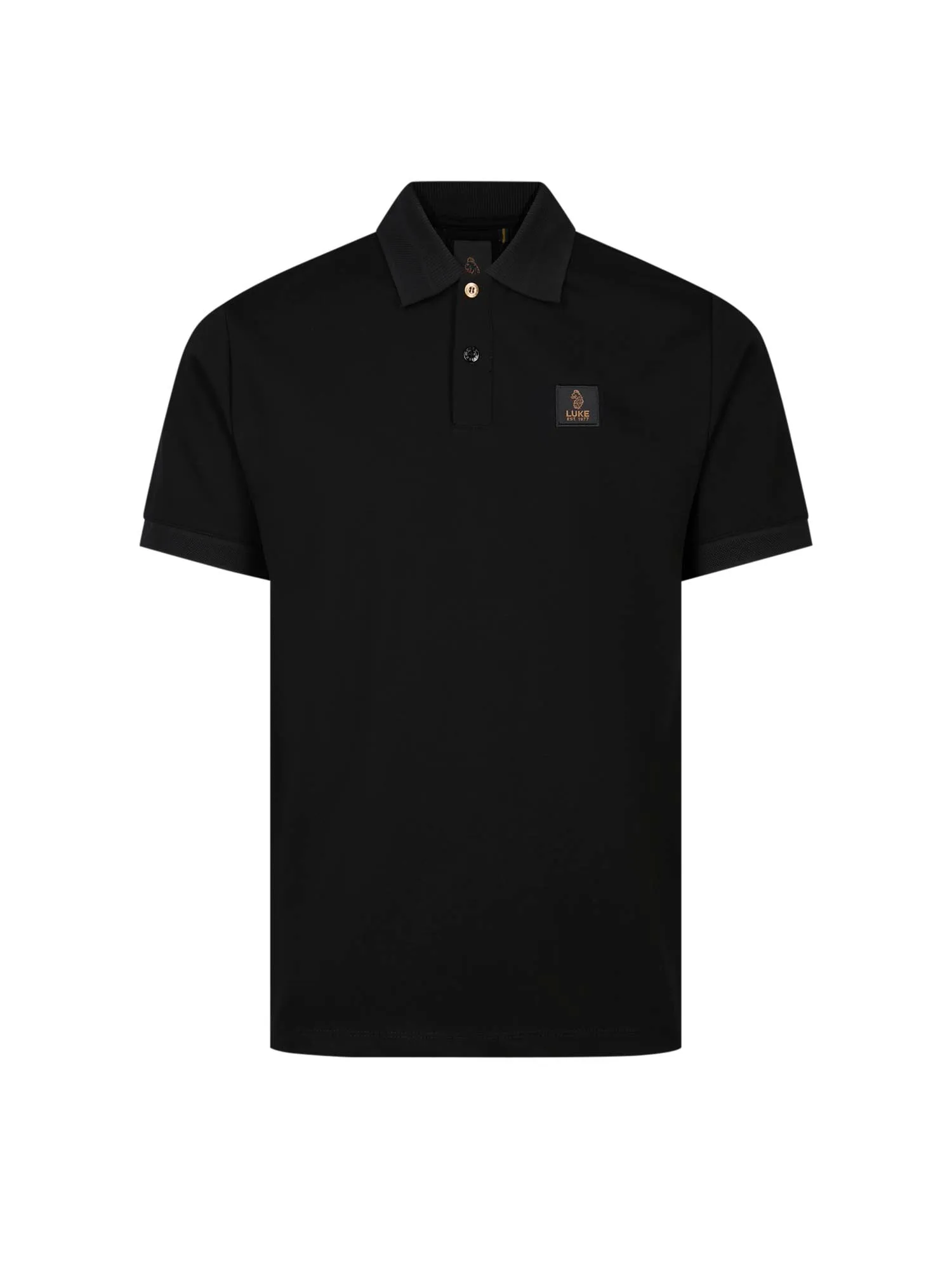 Makati Cotton Piqué Polo Shirt - Black sold by Luke 1977