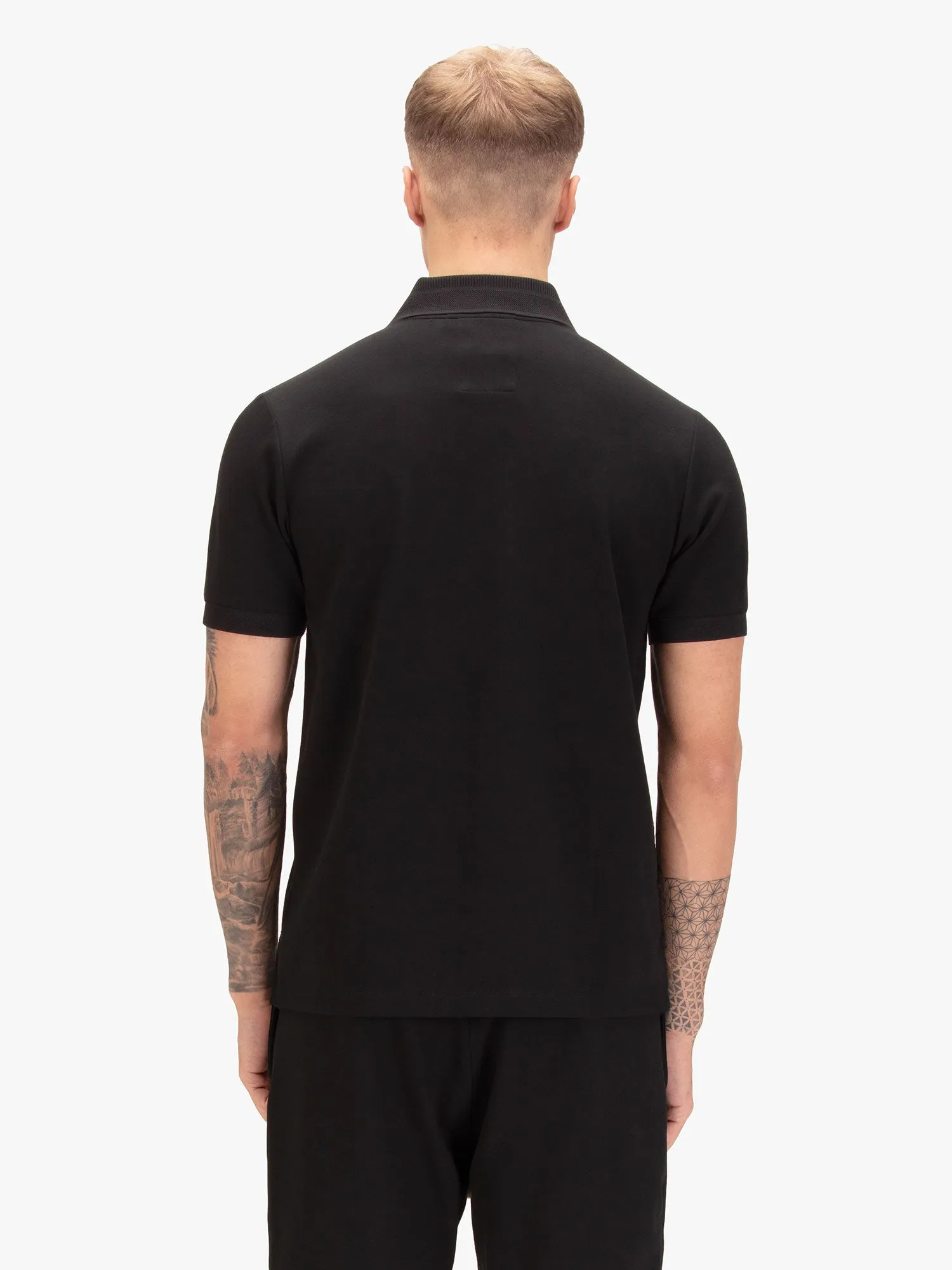 Makati Cotton Piqué Polo Shirt - Black sold by Luke 1977 product image thumbnail 4