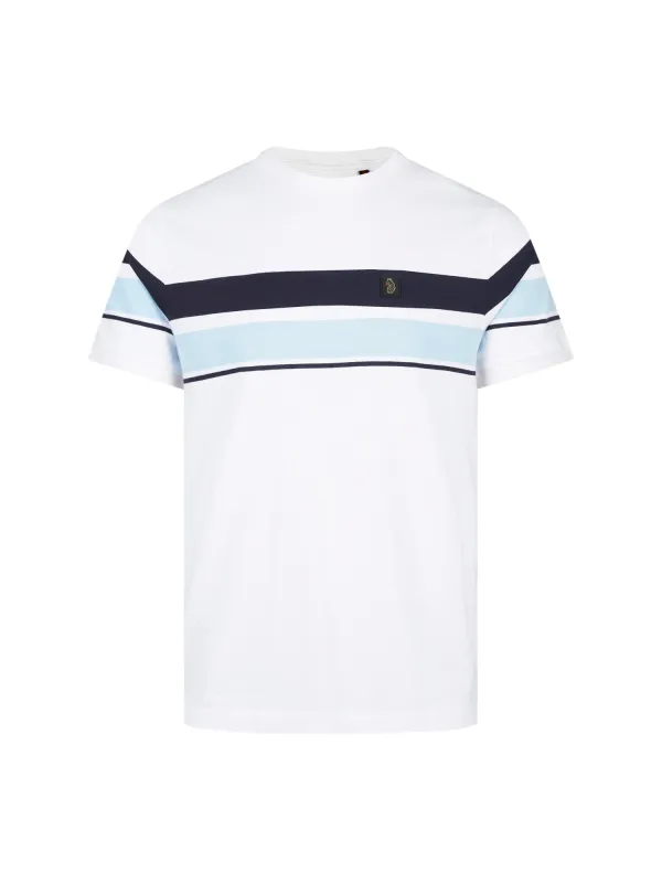 Rio Redeemer Chest Stripes T-Shirt - White made by Luke 1977